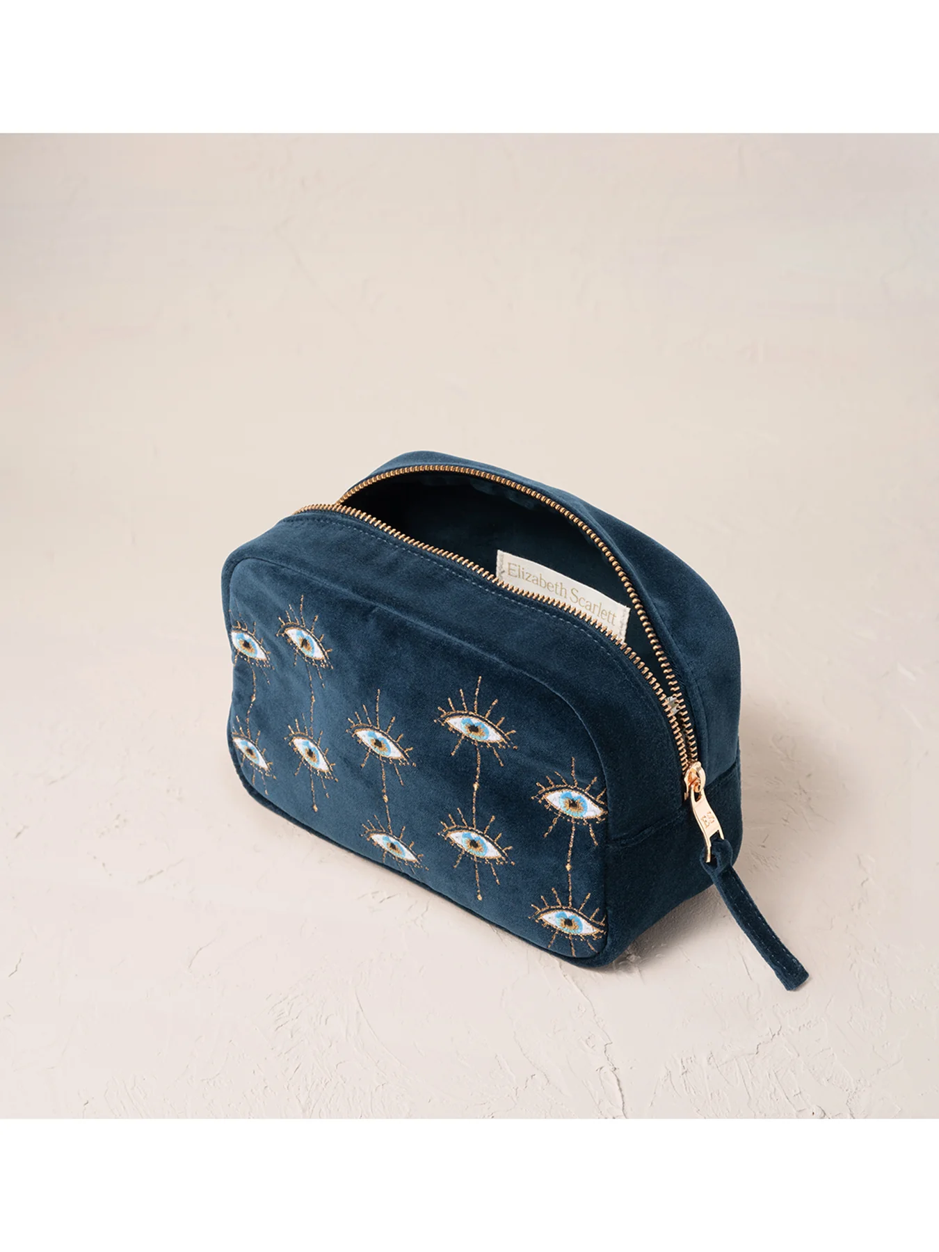 Mystical Eye Velvet Makeup Bag Ink Blue - Image 2