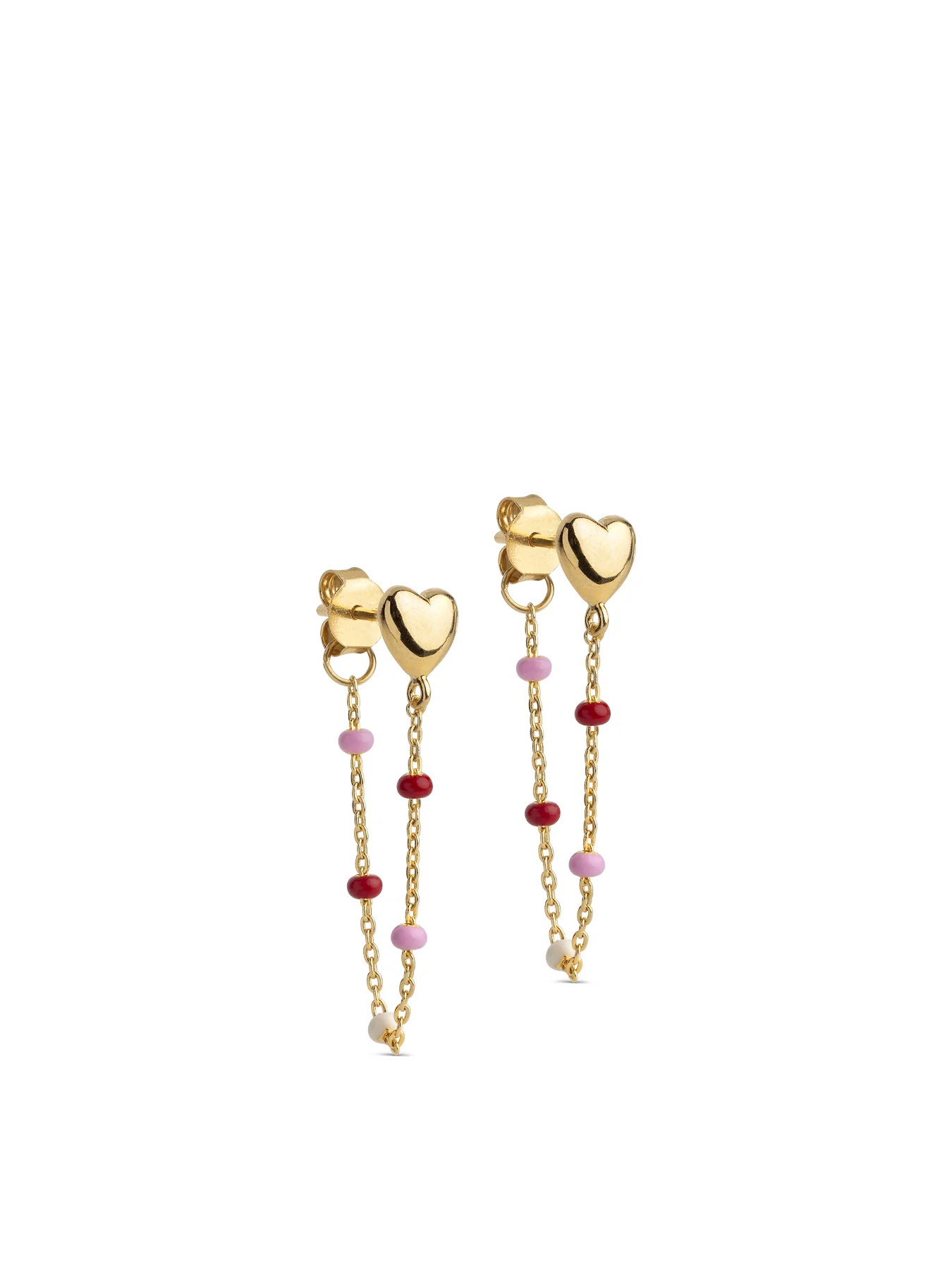 Lola Heart Stud Earrings Gold