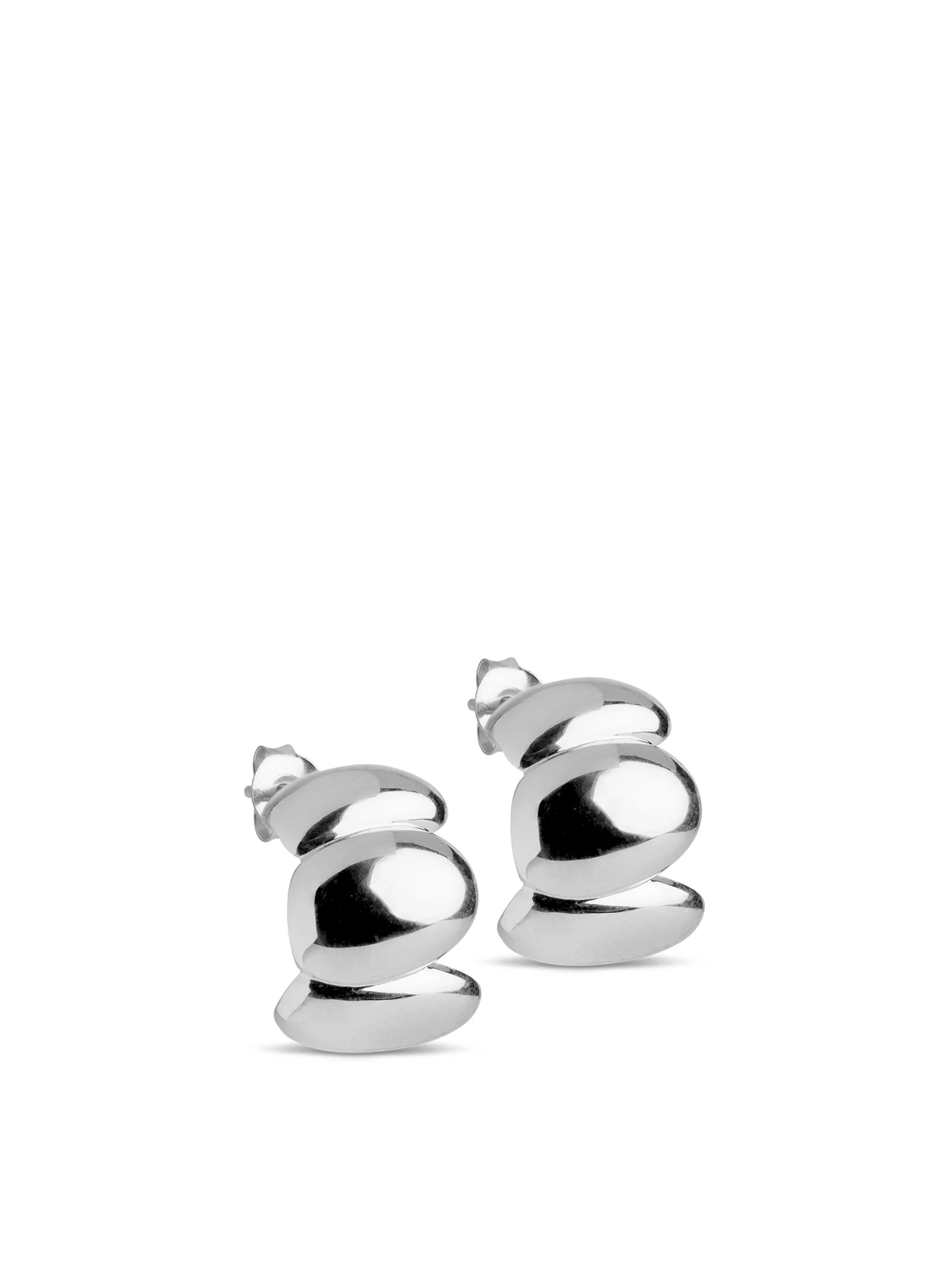 Melia Chunky Hoop Earrings Silver