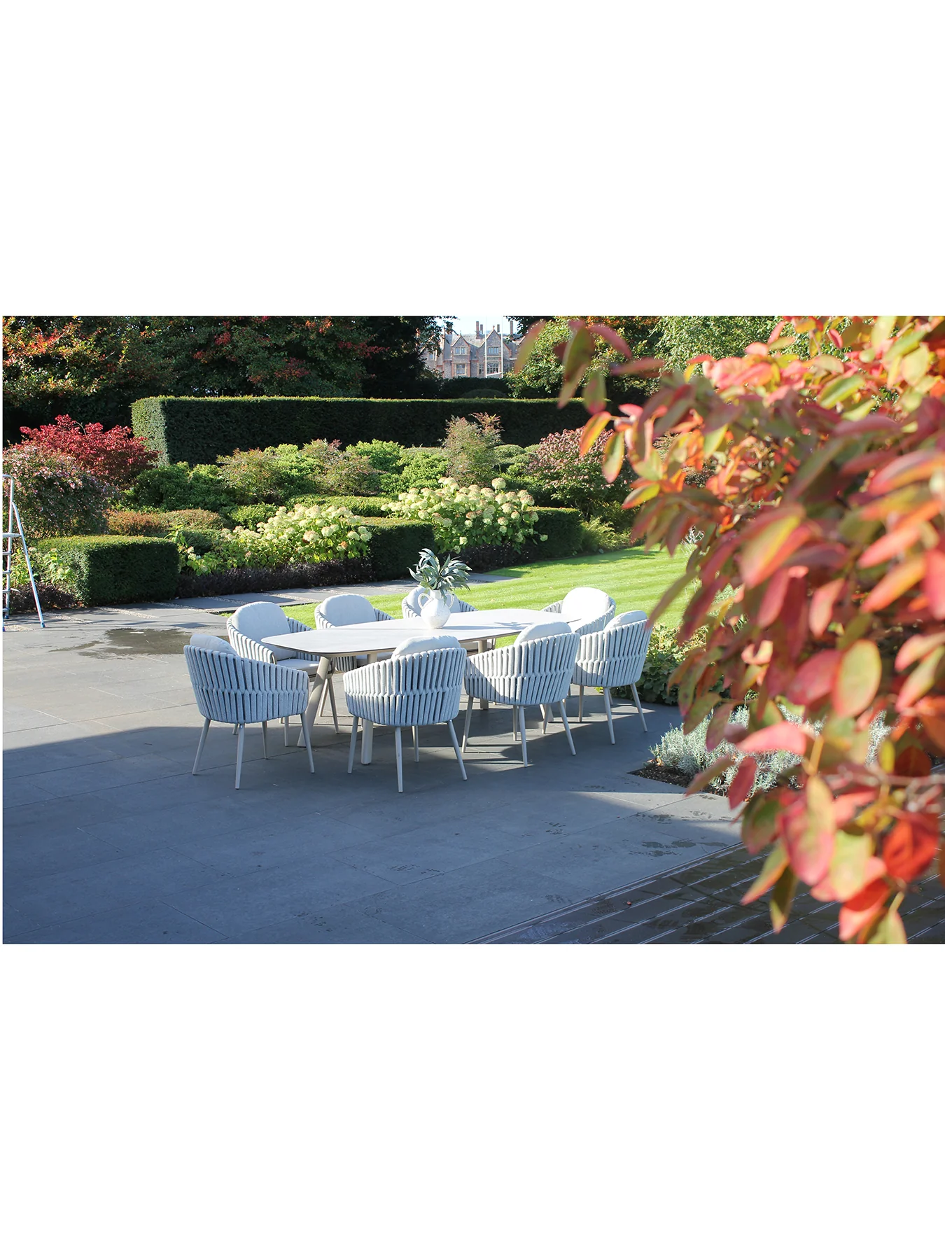 Eva 6-Seat Outdoor Dining Set with Manolo 180cm Barrel Ceramic Table - Image 6