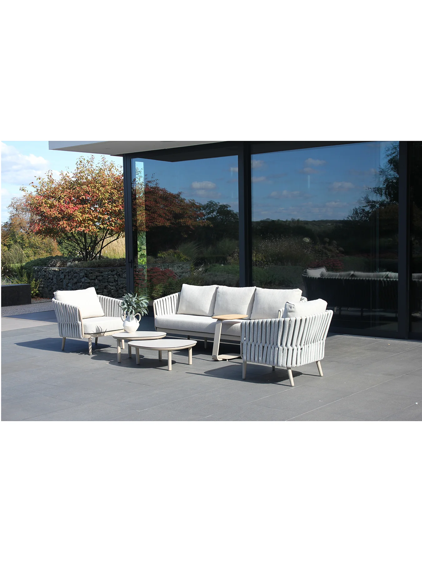 Eva Outdoor 5-Seater Lounge Set with Monroe Coffee Tables - Image 3