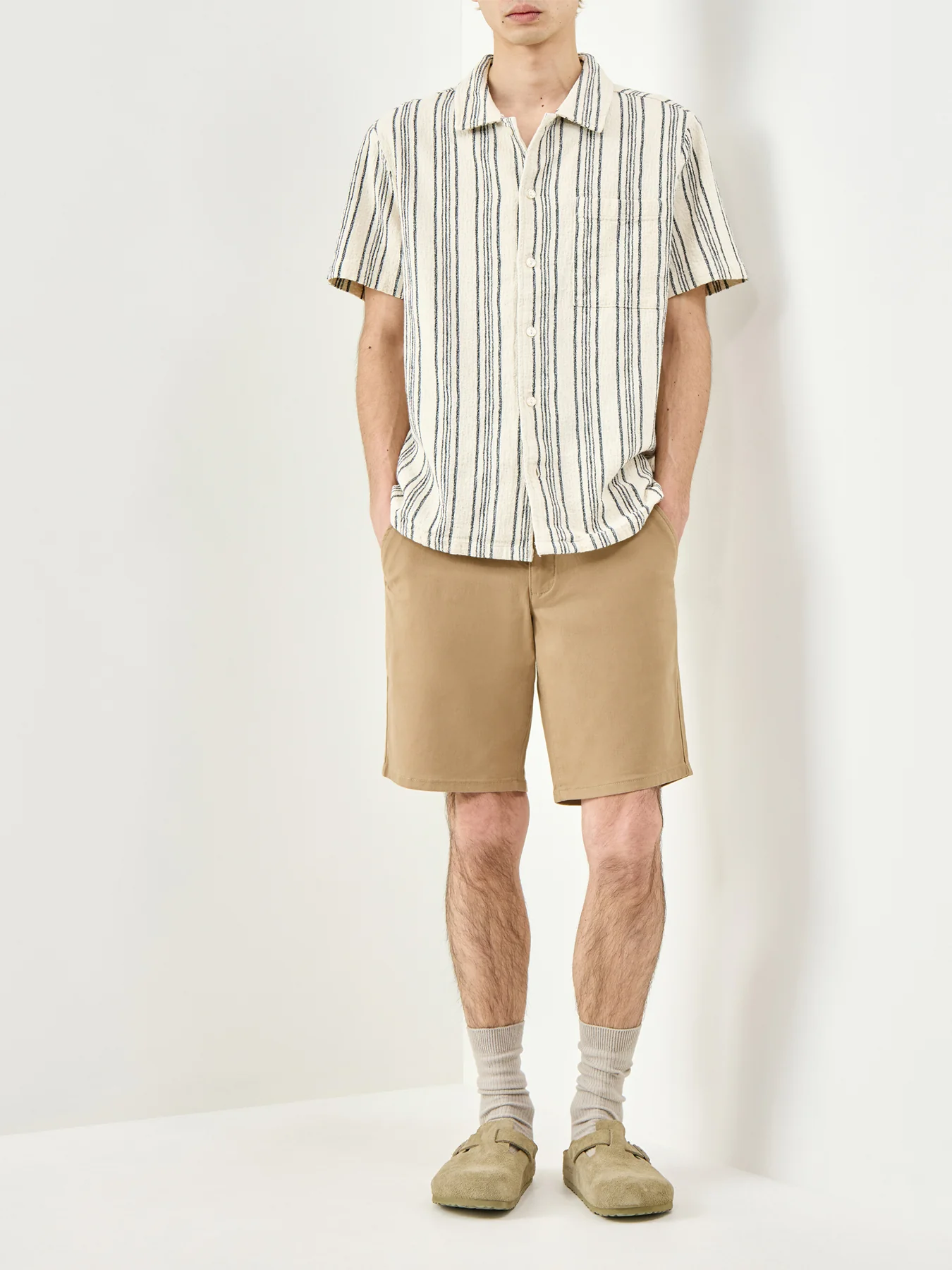 Twill Shorts Beige - Image 2