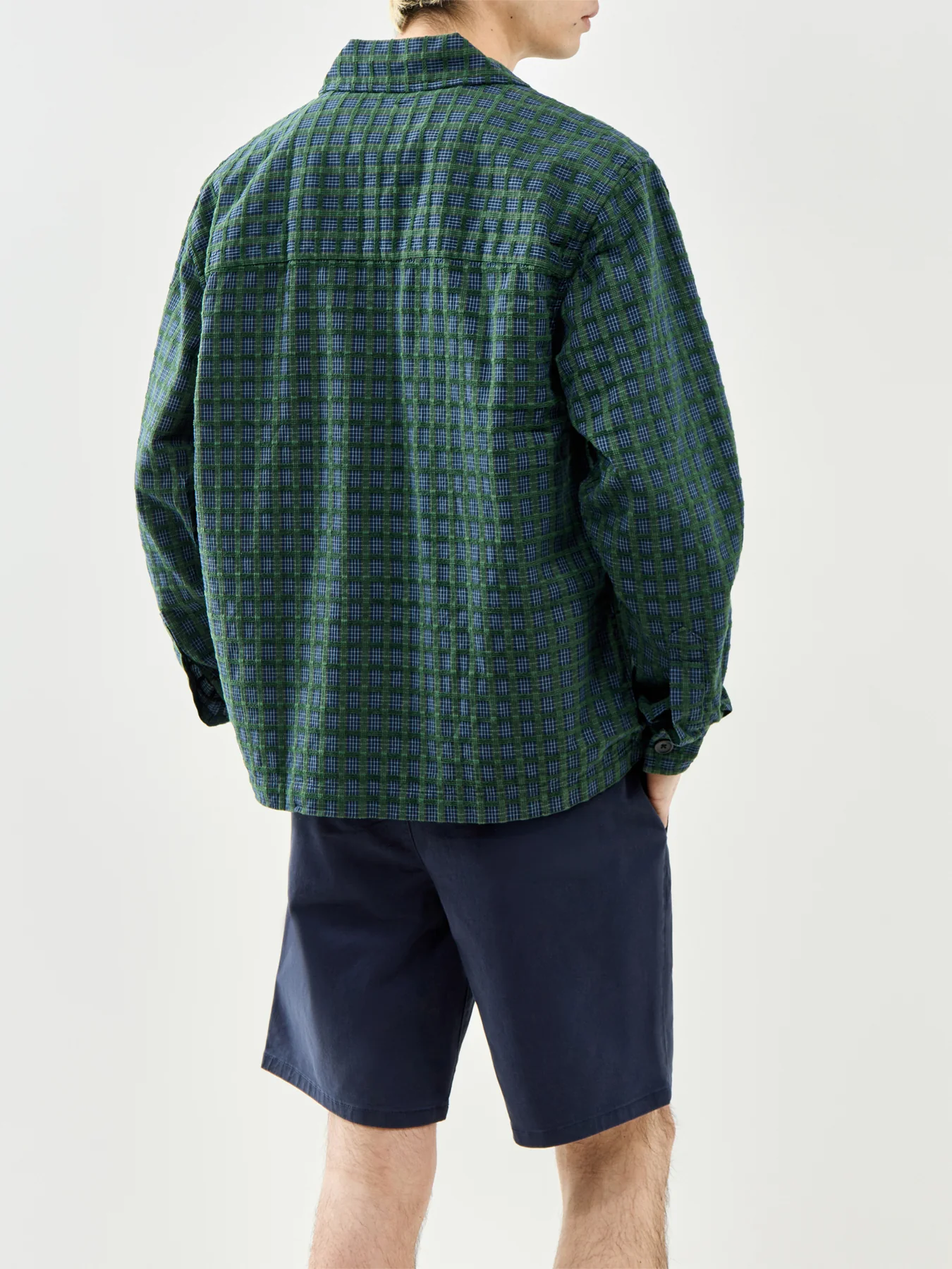 Checked Organic Cotton Shirt Green - Image 5