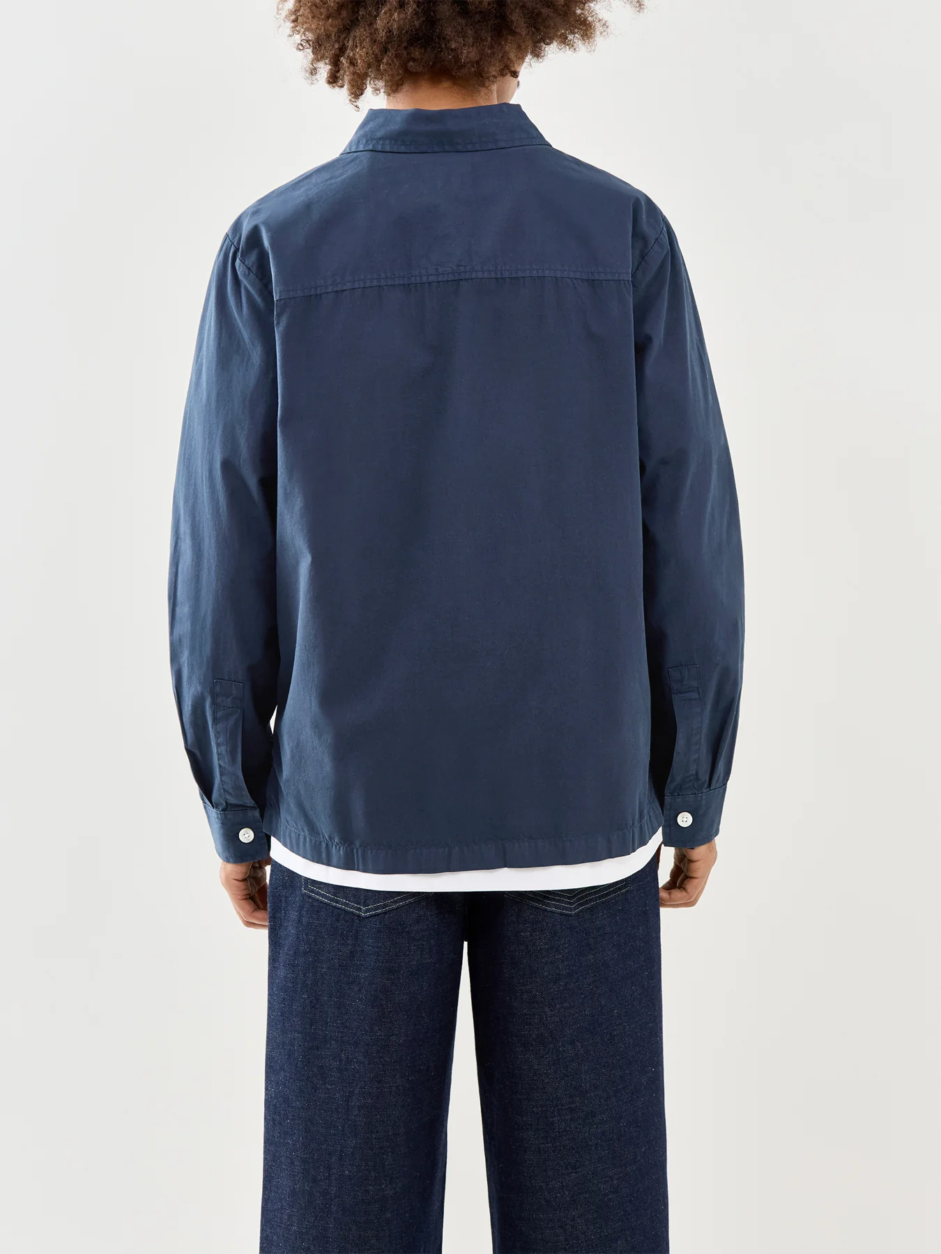 Cotton Long Sleeve Shirt Navy - Image 5