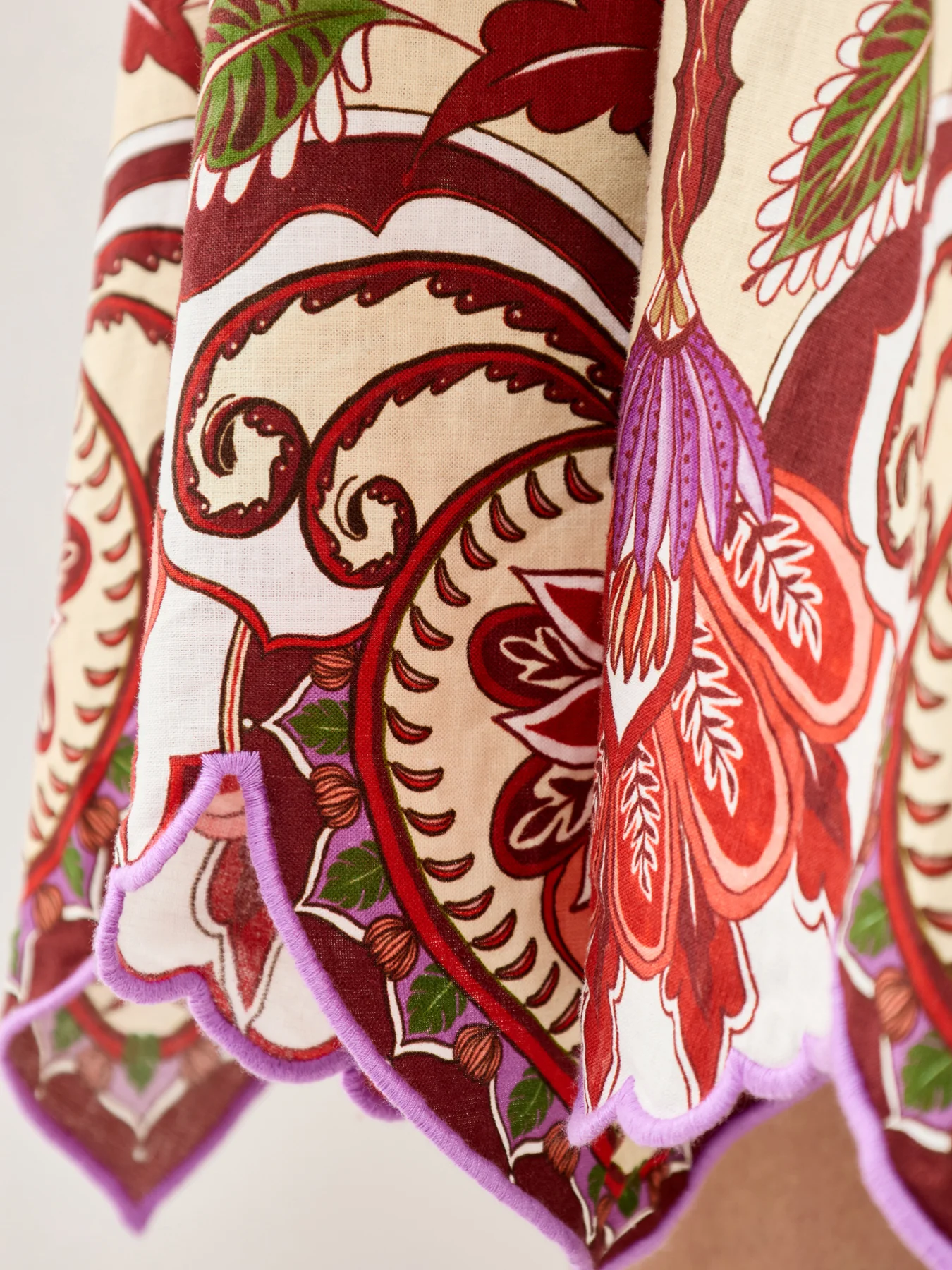 Odara Scallop Midi Skirt Red - Image 3