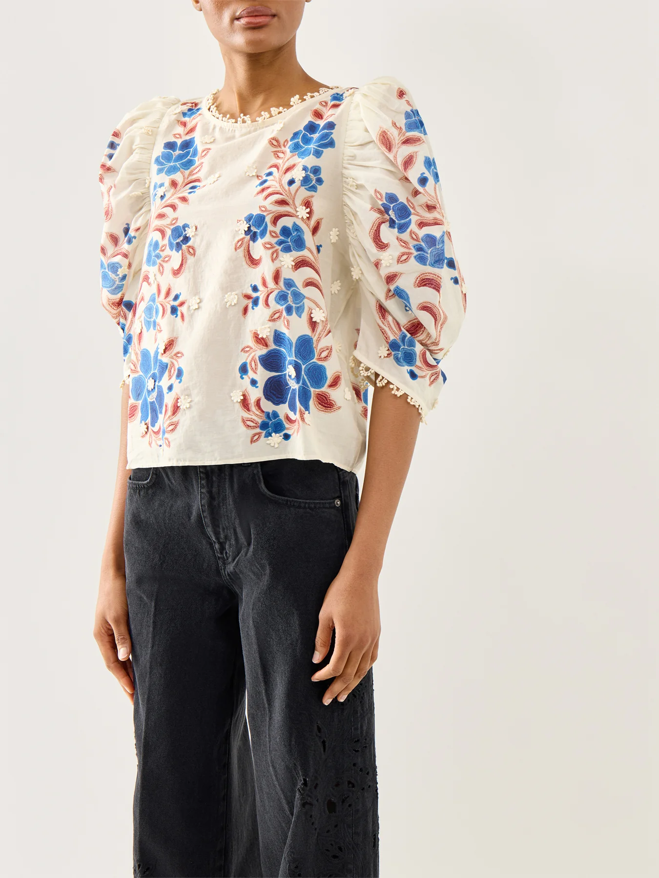 Renata Floral Sand Blouse - Image 4