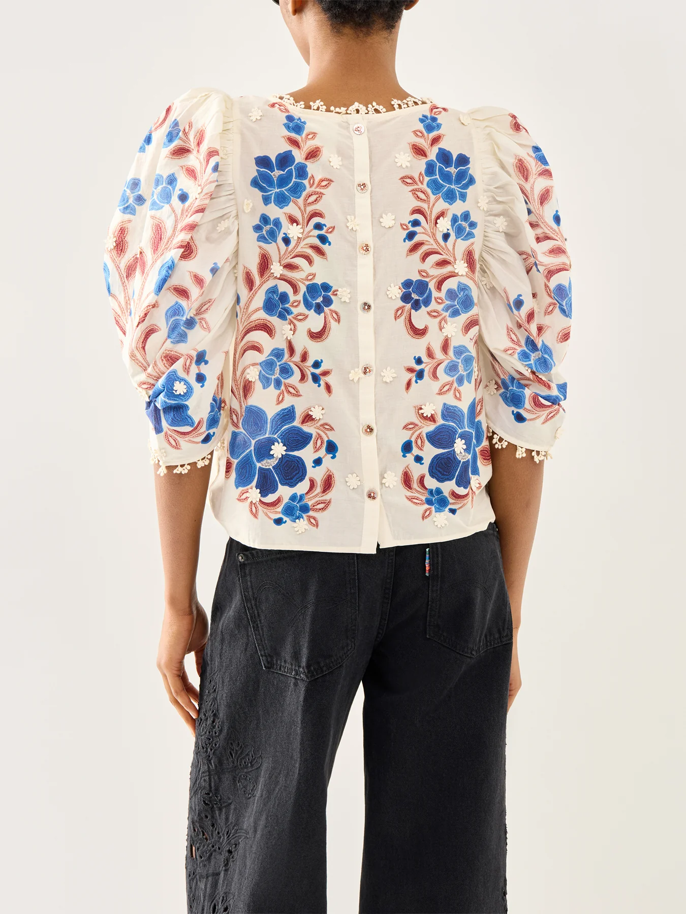 Renata Floral Sand Blouse - Image 5