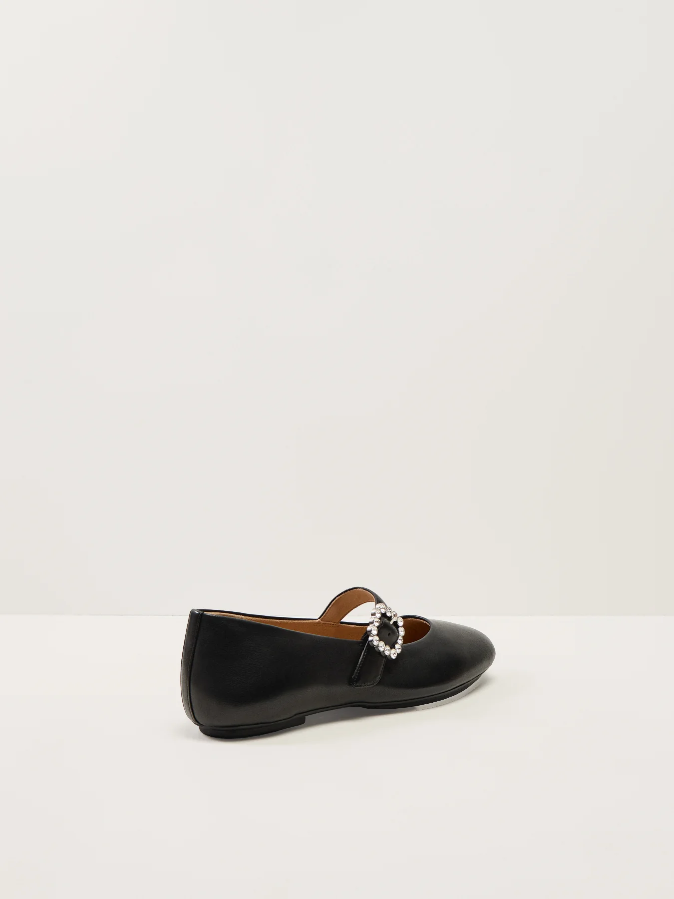 Delicato Crystal-Buckle Leather Mary Janes Black - Image 2
