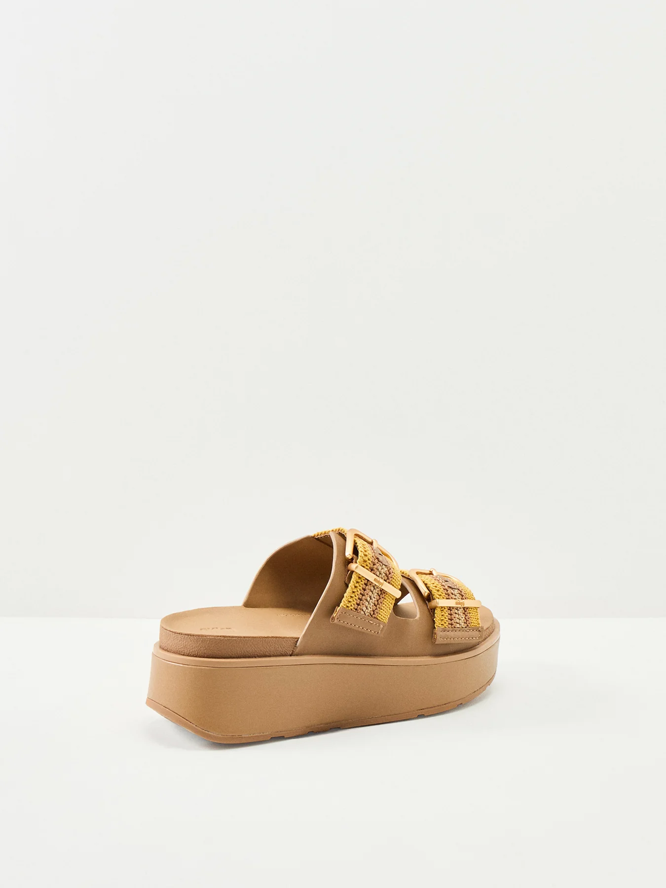 Gen-Ff Max Buckle Stripe-Webbing Two-Bar Slides Tumeric Tan - Image 2
