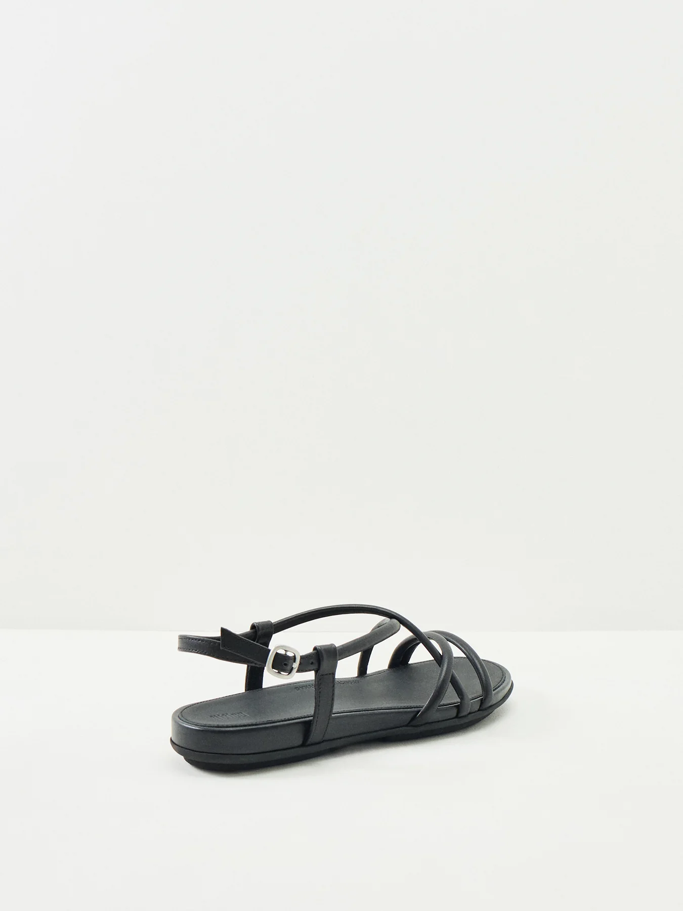 Gracie Leather Strappy Back-Strap Sandals Black - Image 2