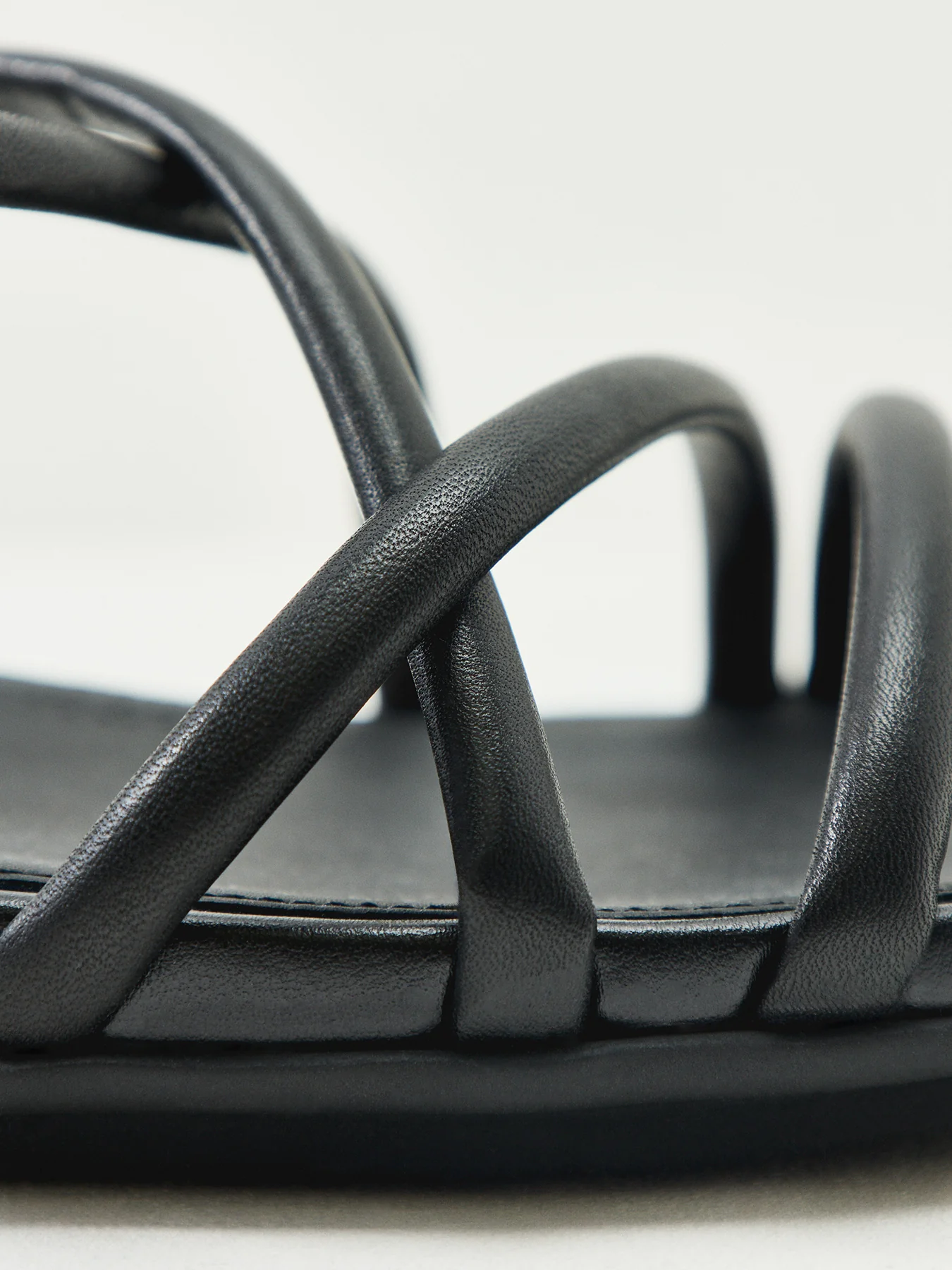 Gracie Leather Strappy Back-Strap Sandals Black - Image 3