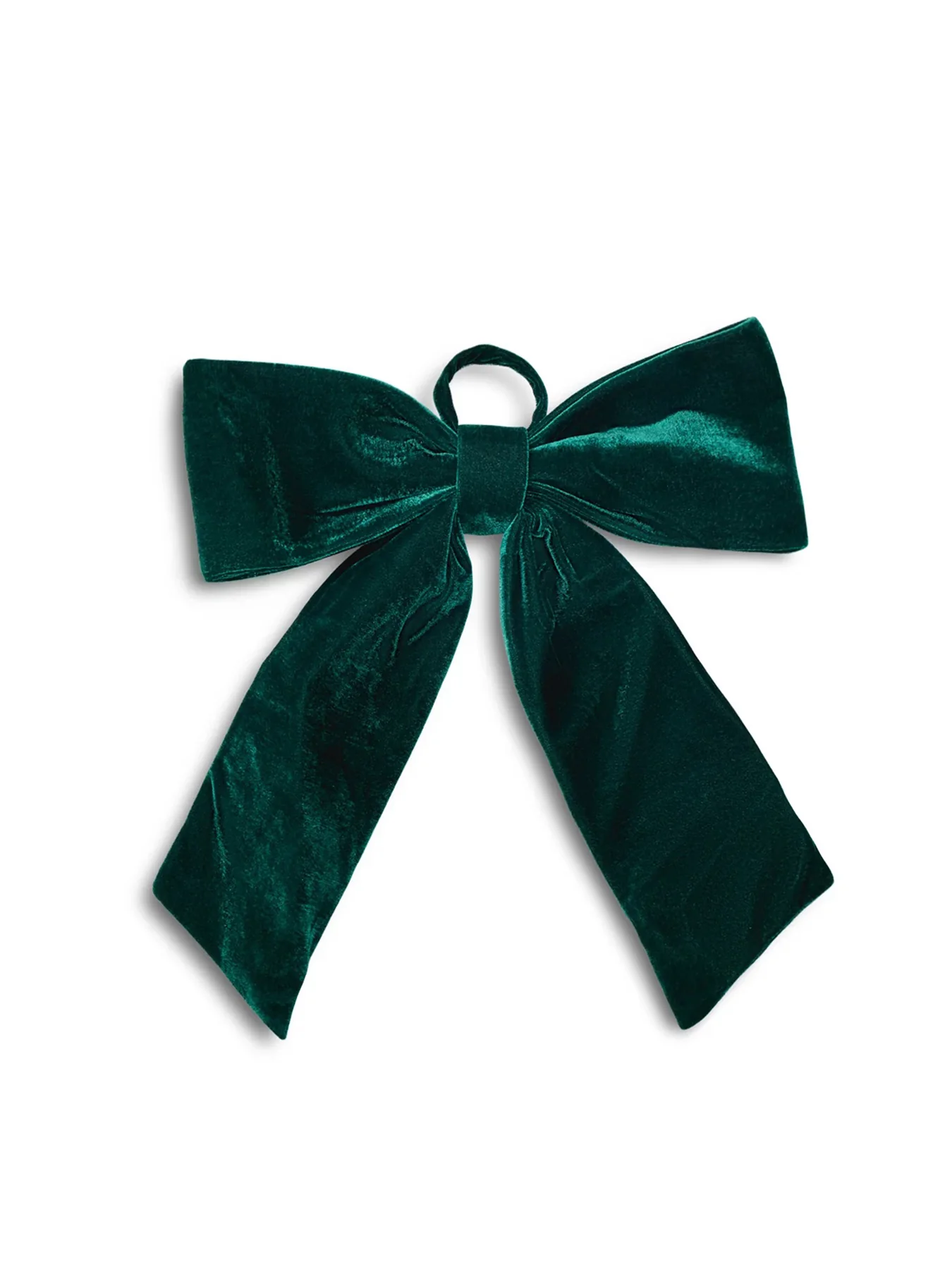 Velvet Bow For Christmas Decoration 38cm Green