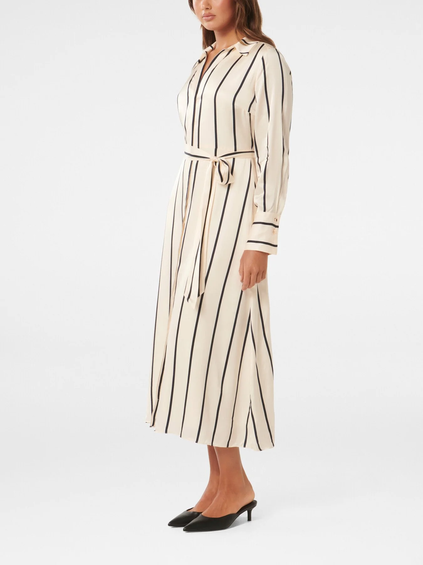 Janine Satin Midi Shirt Dress - Image 4