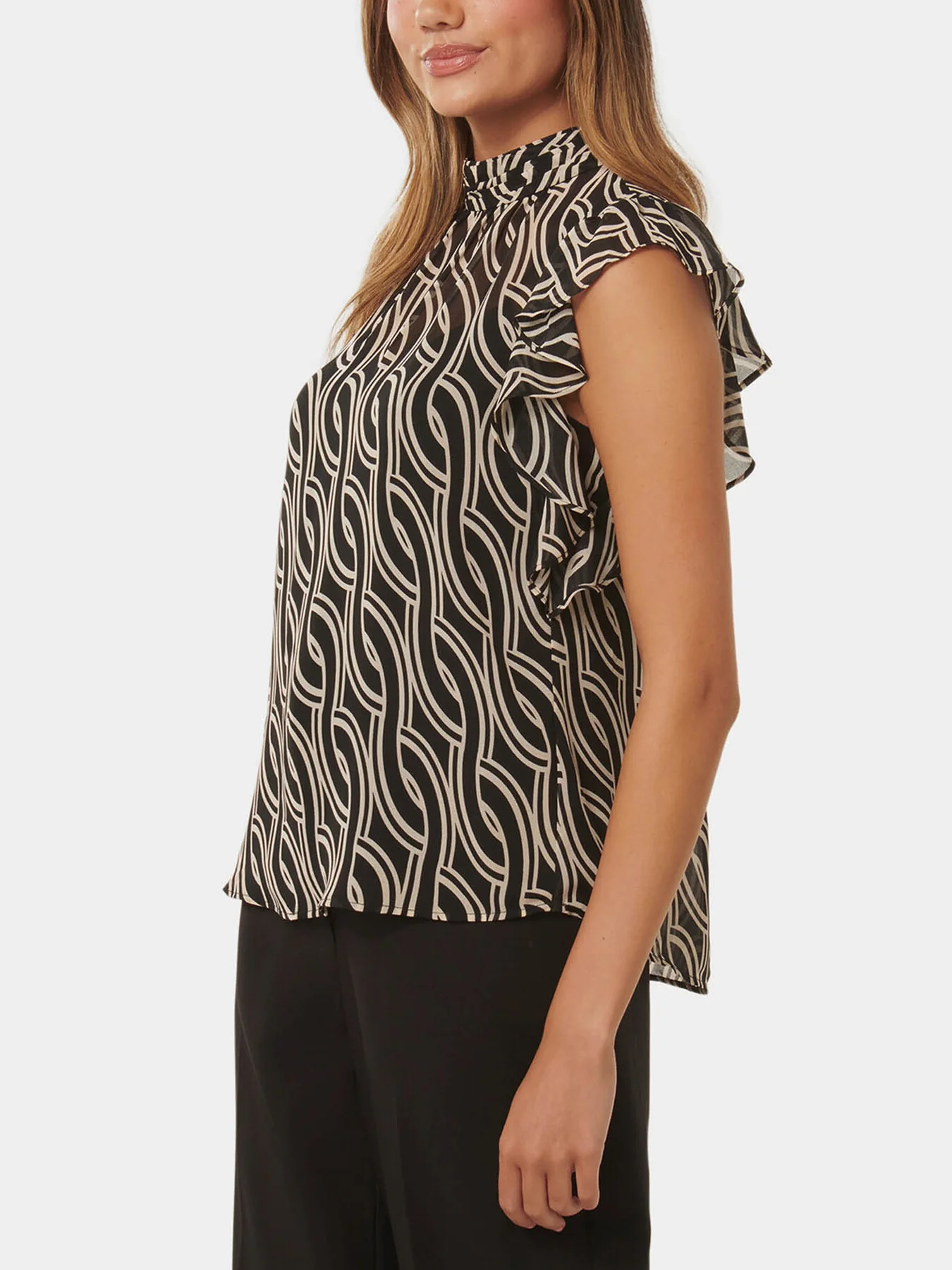 Rayne Petite Ruffle High Neck Blouse - Image 4