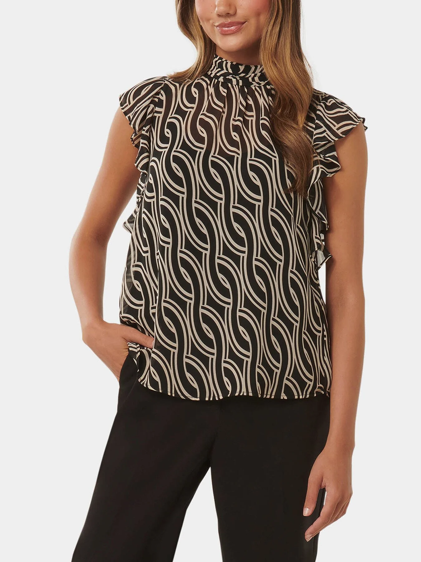 Rayne Petite Ruffle High Neck Blouse - Image 6