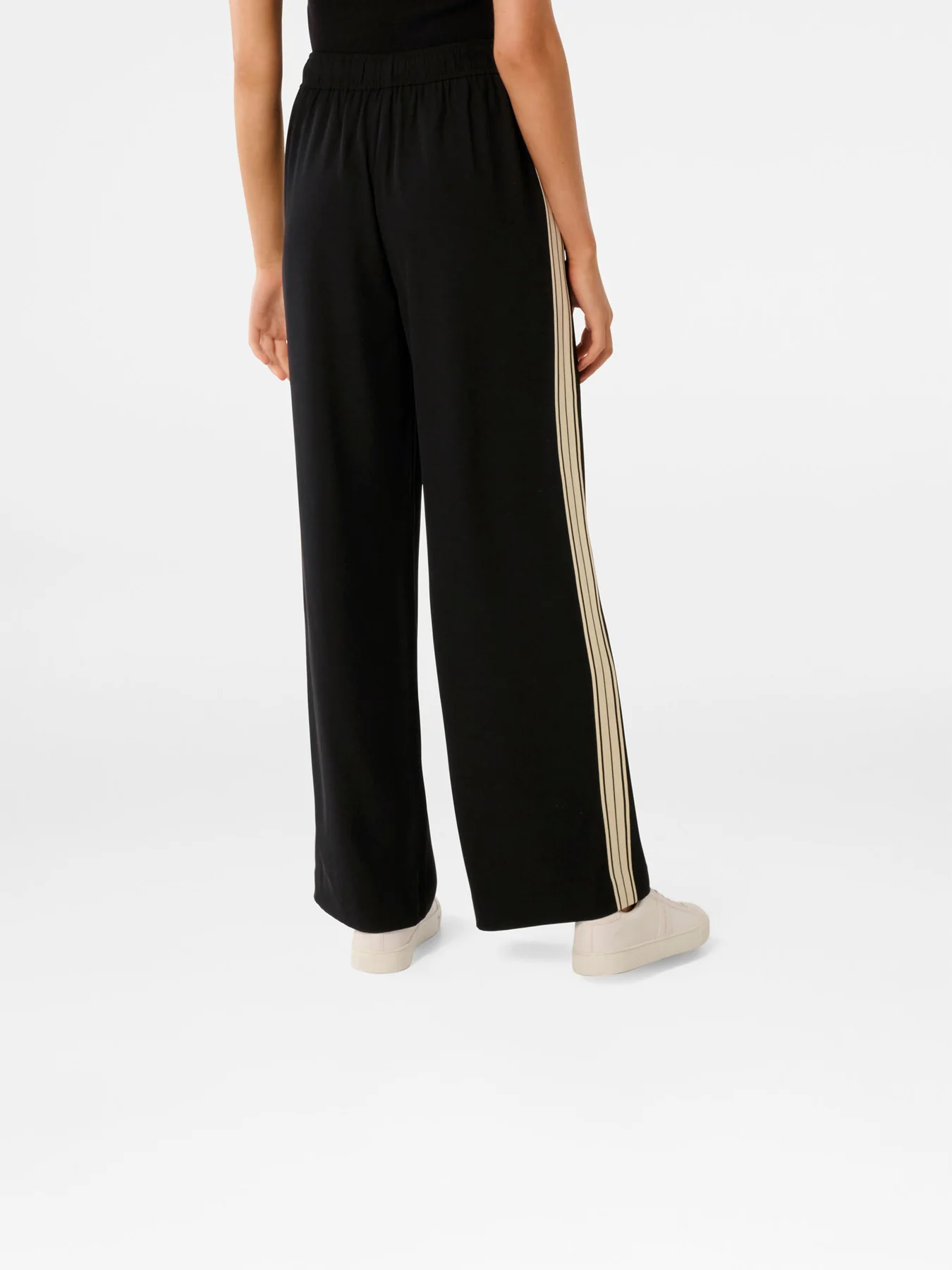 Aleyna Side Stripe Wide Leg Pants Black - Image 4