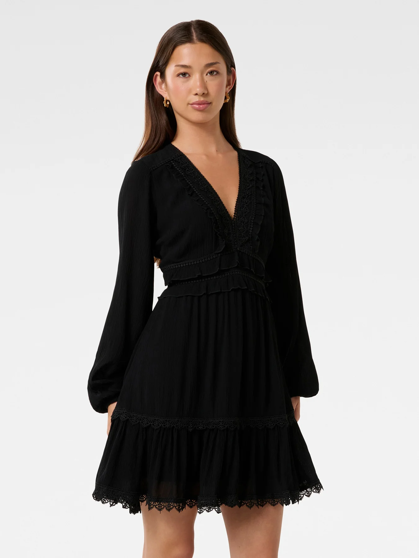 Elsa Trim Mini Dress Black - Image 4