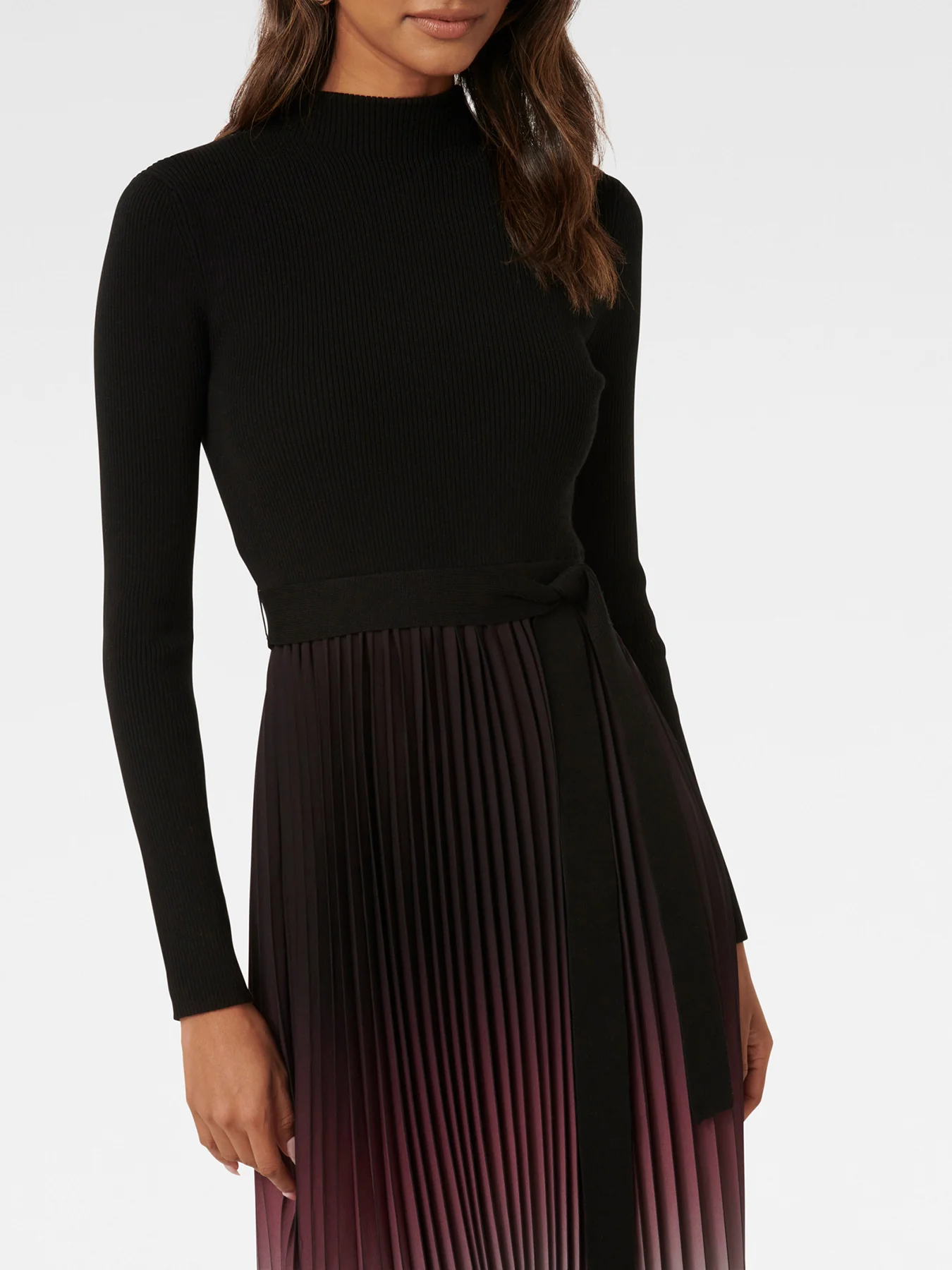 Harmony Pleated Midi Dress Black - Image 5