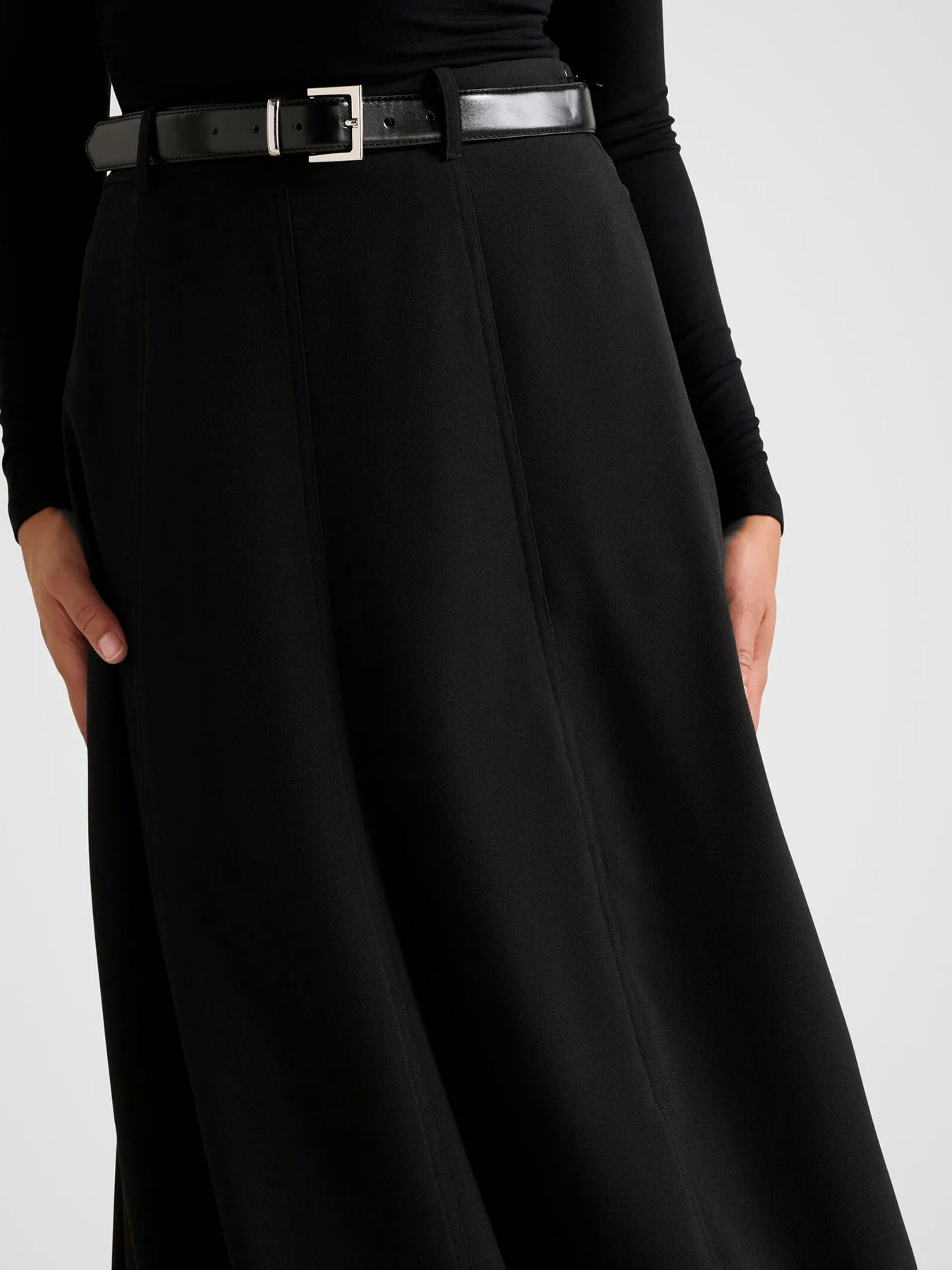 Celine Belted Midi Skirt Black - Image 3