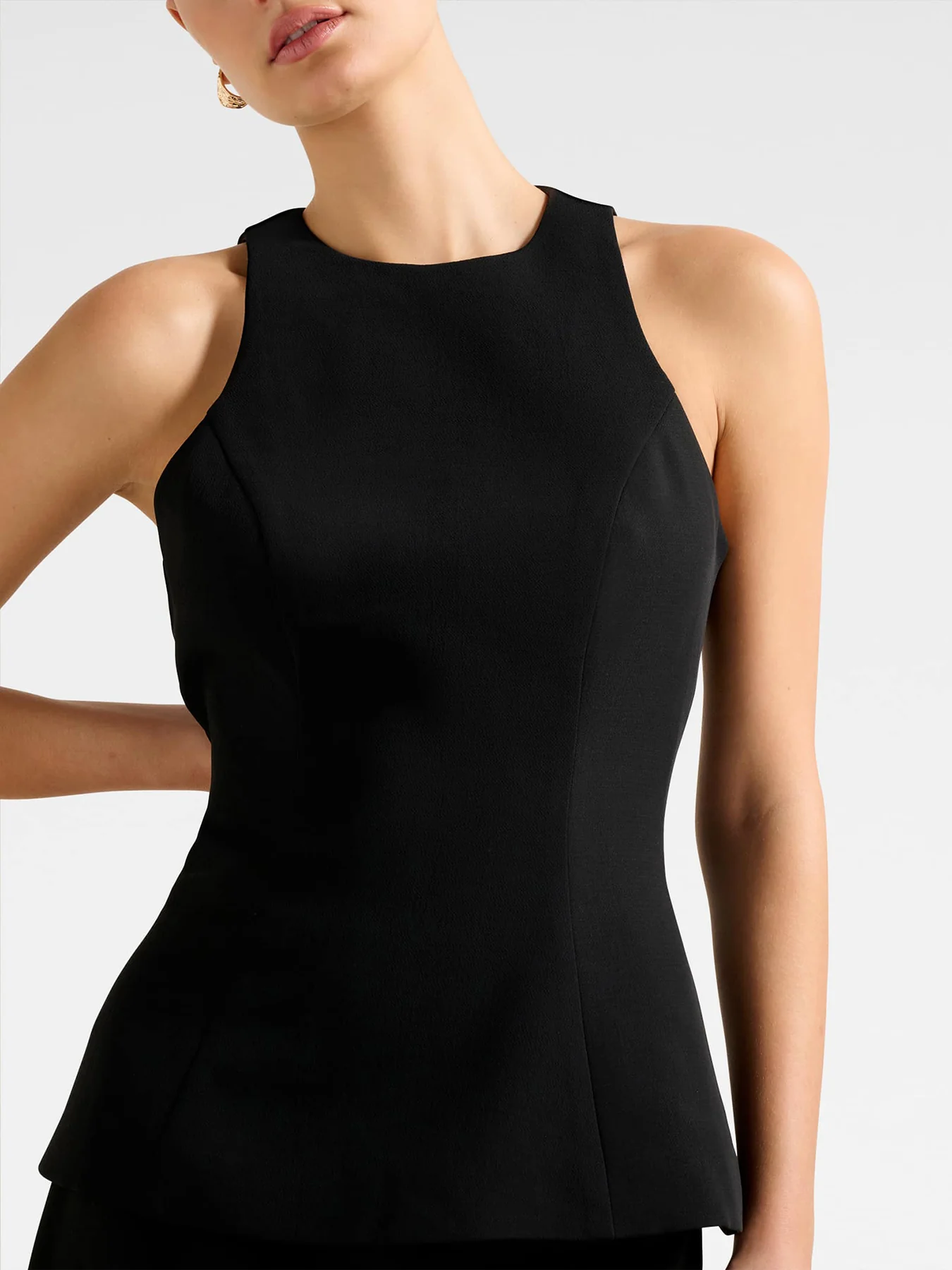 Dahlia Fit and Flare Top Black - Image 5