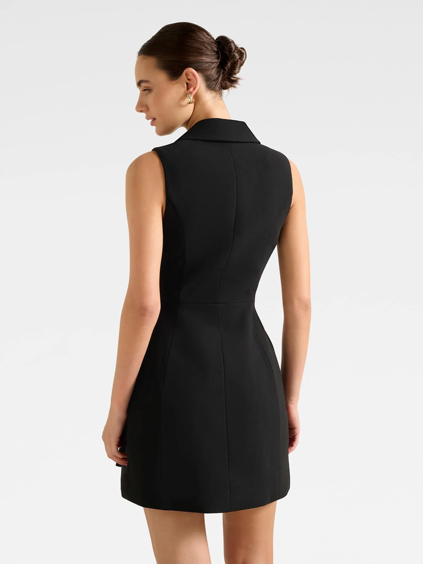 Eddie Sleeveless Blazer Mini Dress Black - Image 3