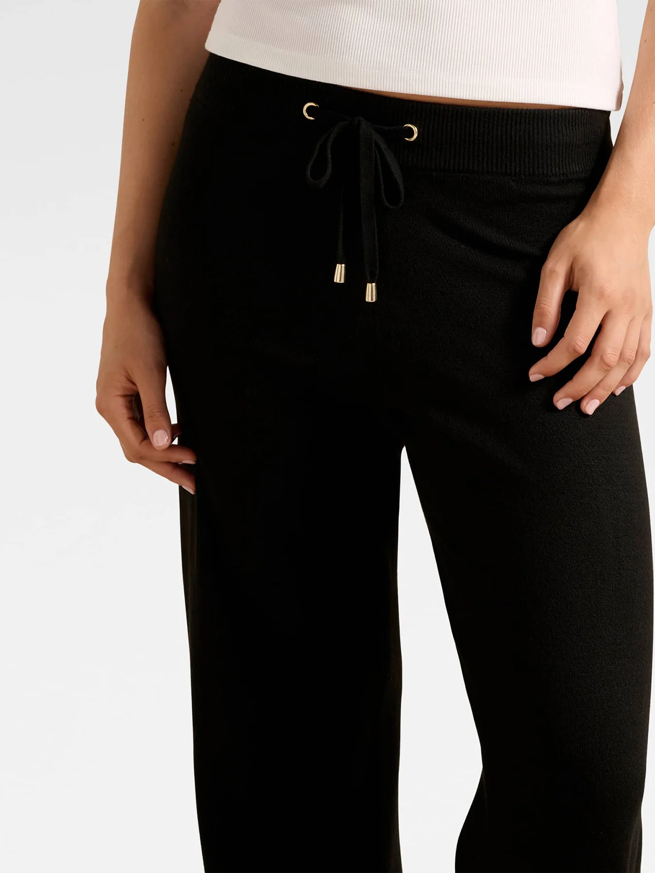 Hazel Knitted Lounge Pants Black - Image 5