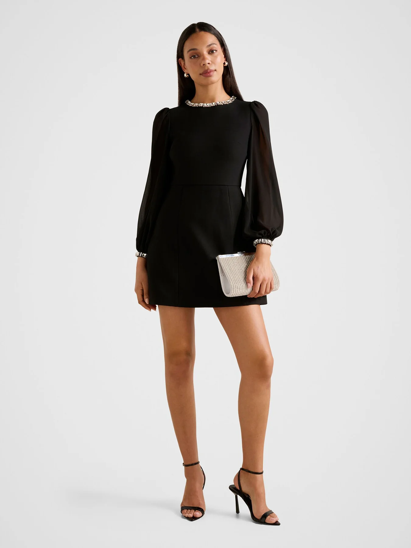 Indiana Embellished Mini Dress Black - Image 2