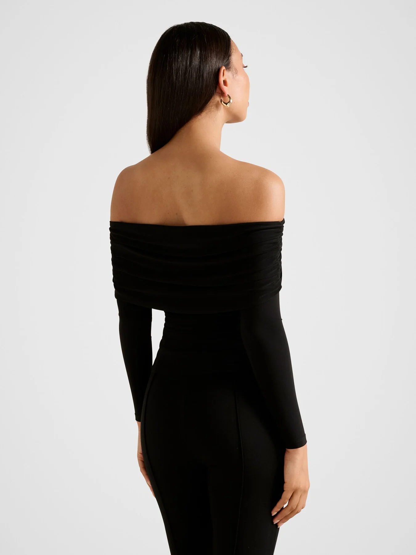 Keely Hardware Bardot Neck Top Black - Image 3