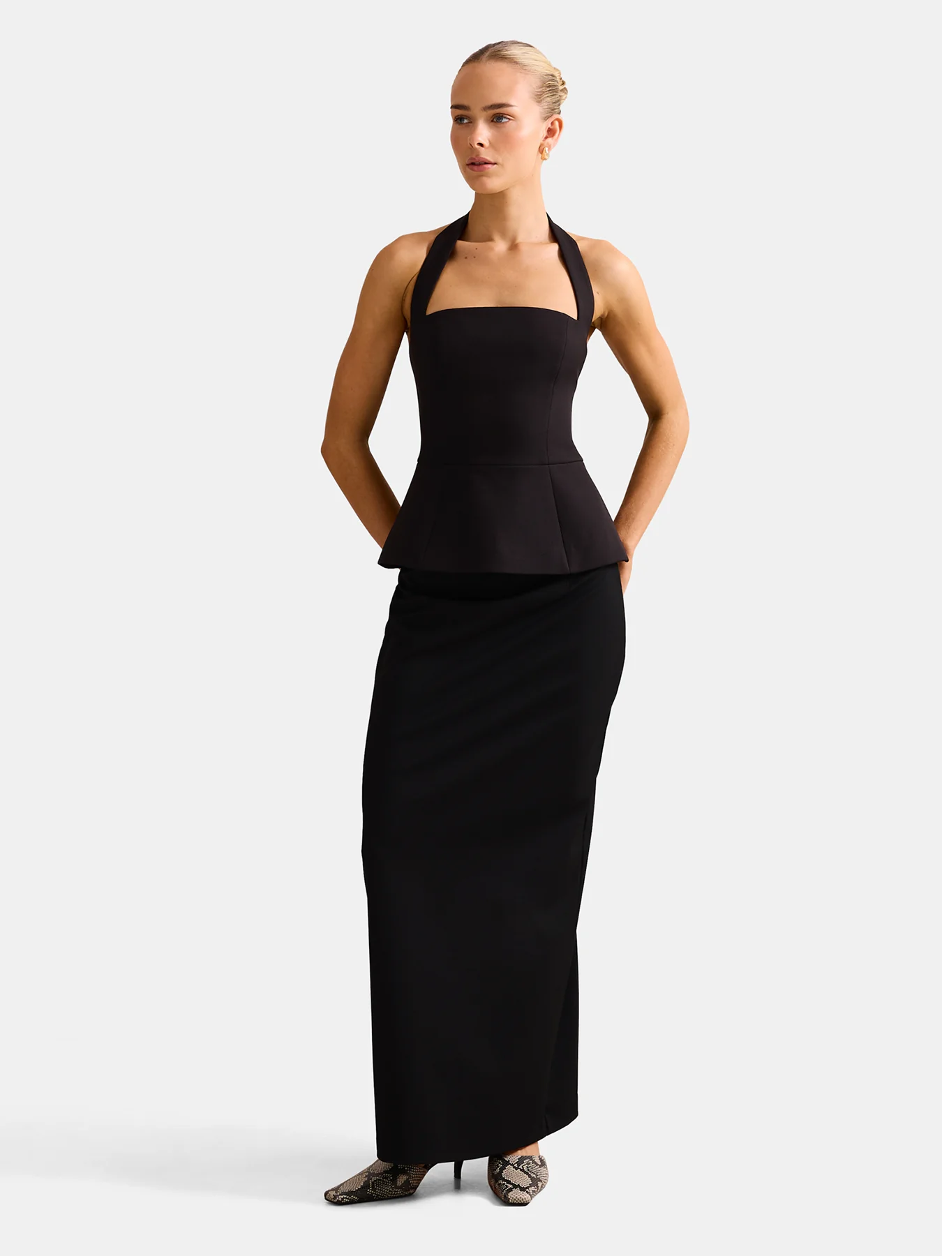 Kendall Halter Neck Top Black - Image 2