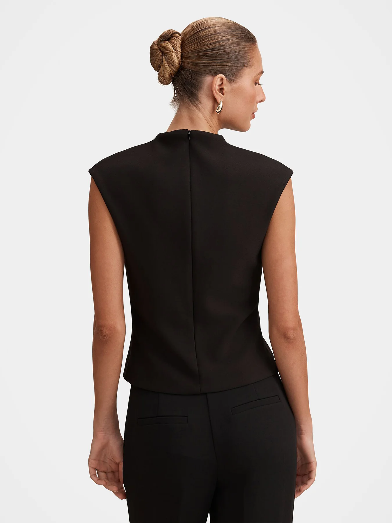 Monroe Crepe Tank Top Black - Image 5