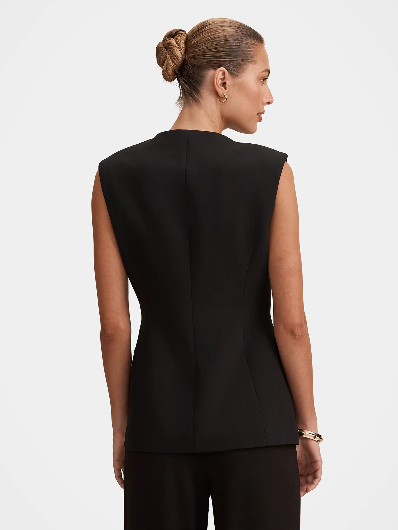 Myra Sleeveless Blazer Black - Image 5