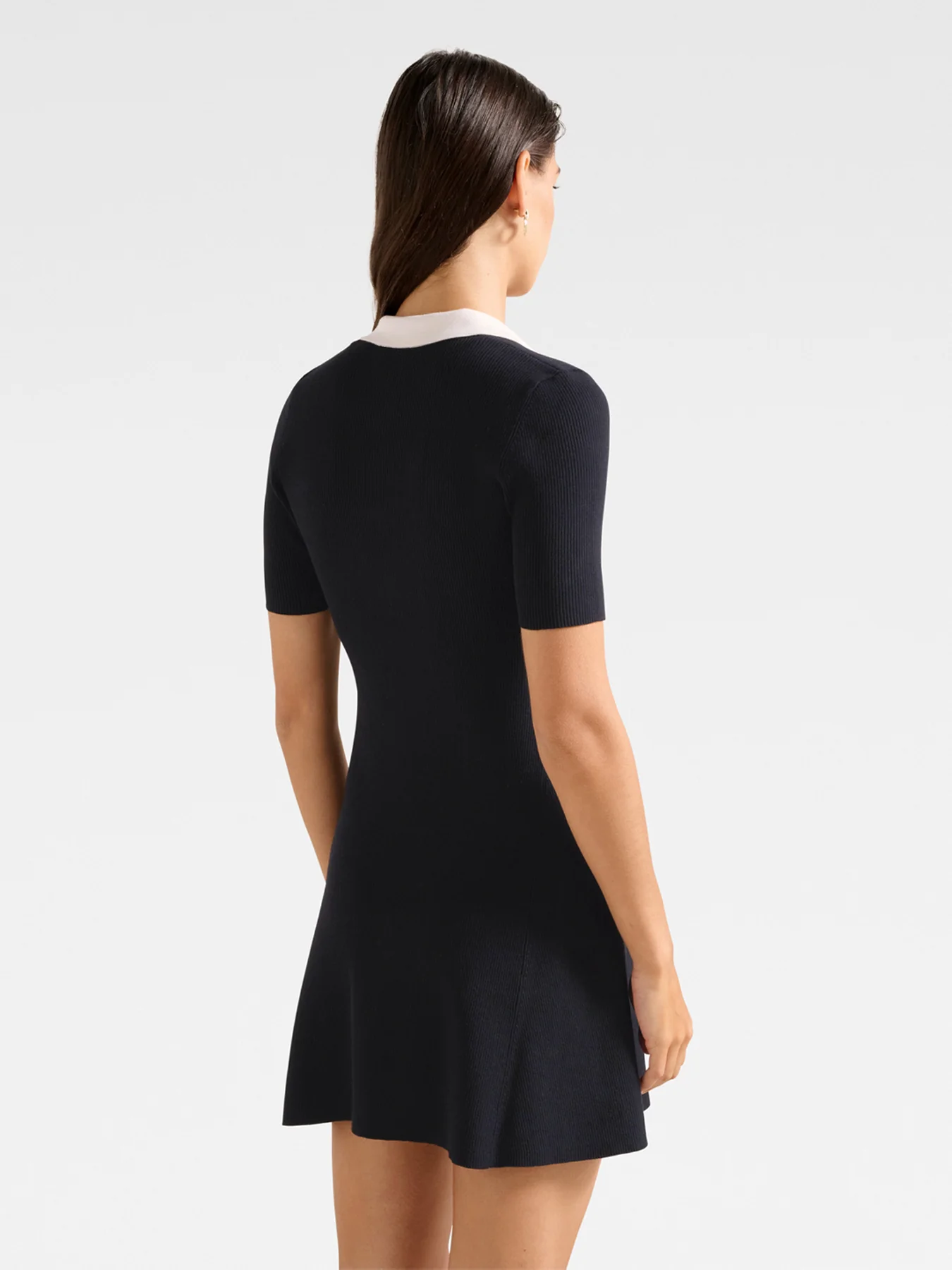 Phoebe Short Sleeves Trim Mini Dress Black - Image 3