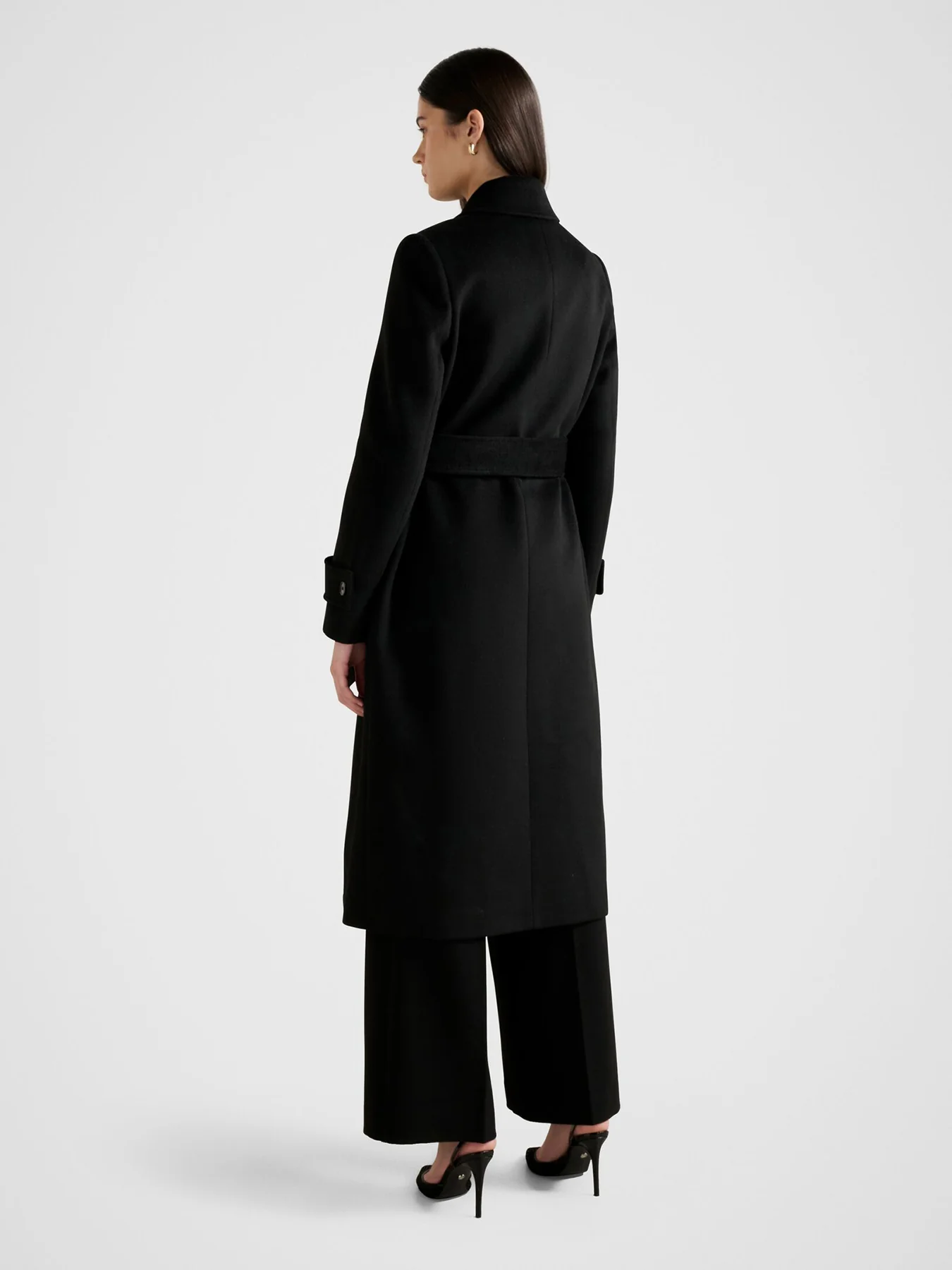 Sophie Double Breasted Wrap Coat Black - Image 5