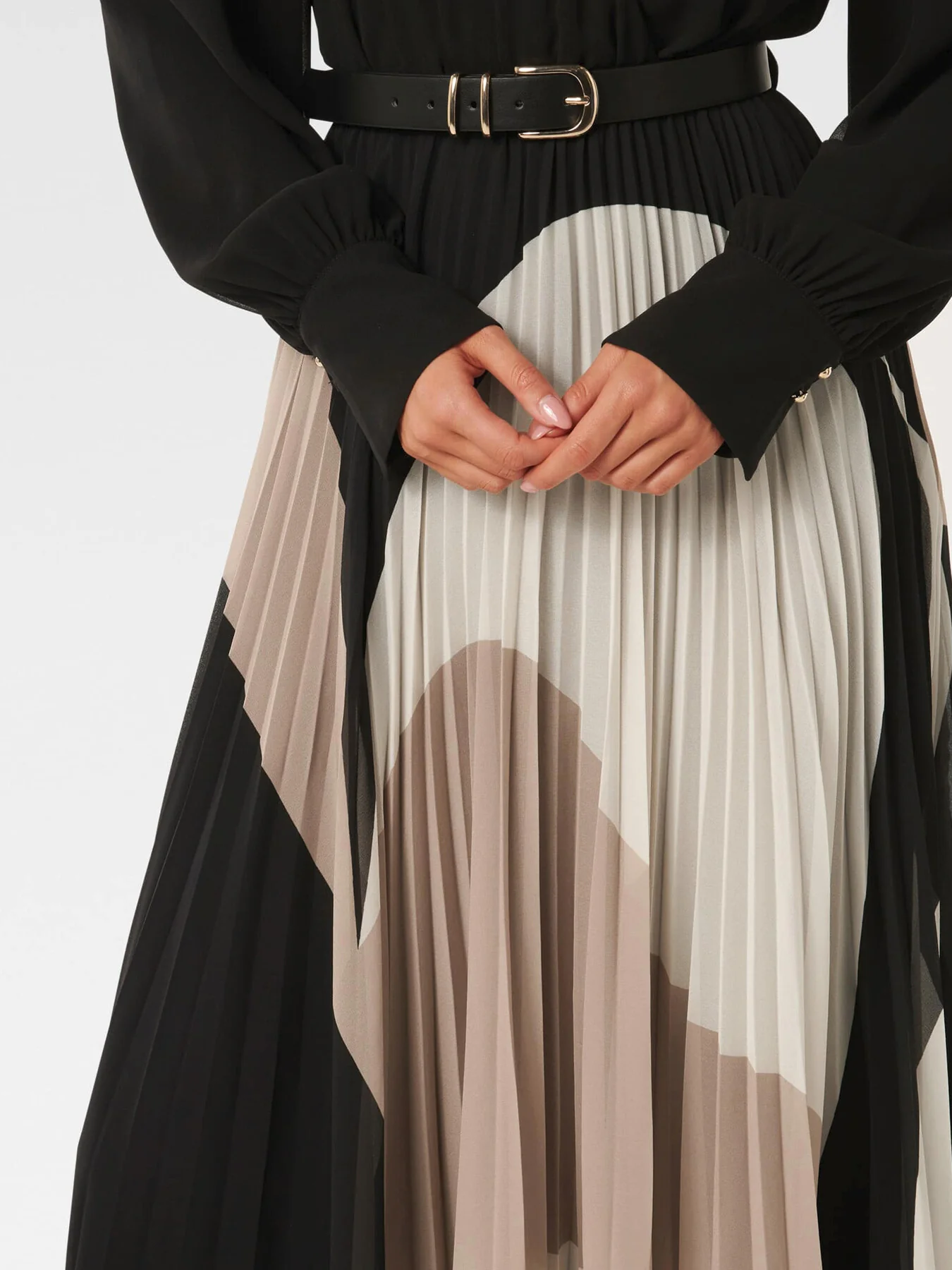 Milan Belted Pleated Midi Dress - Image 4