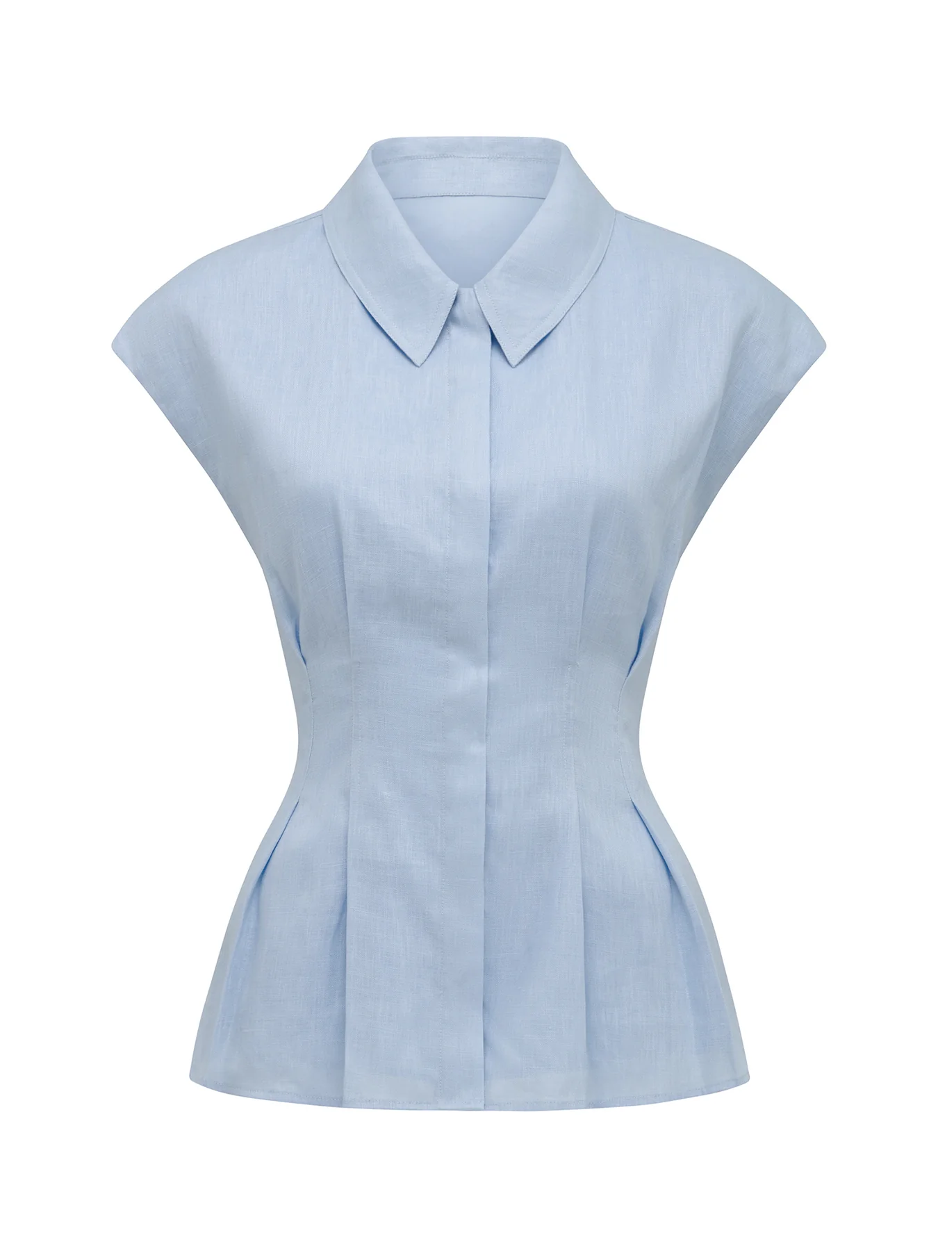Carina Pleated Shirt Blue