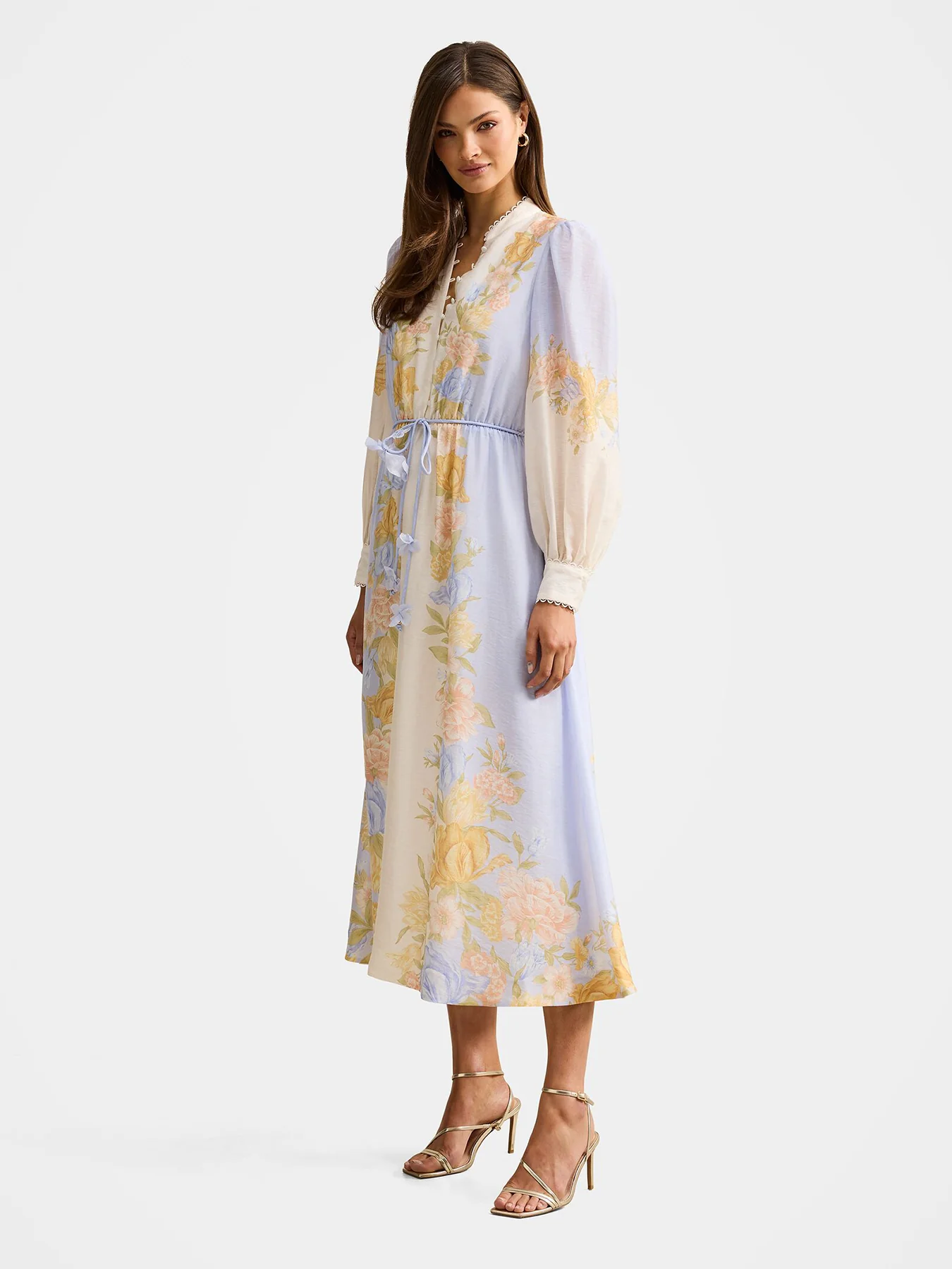 Christina Printed Midi Dress Blue - Image 4