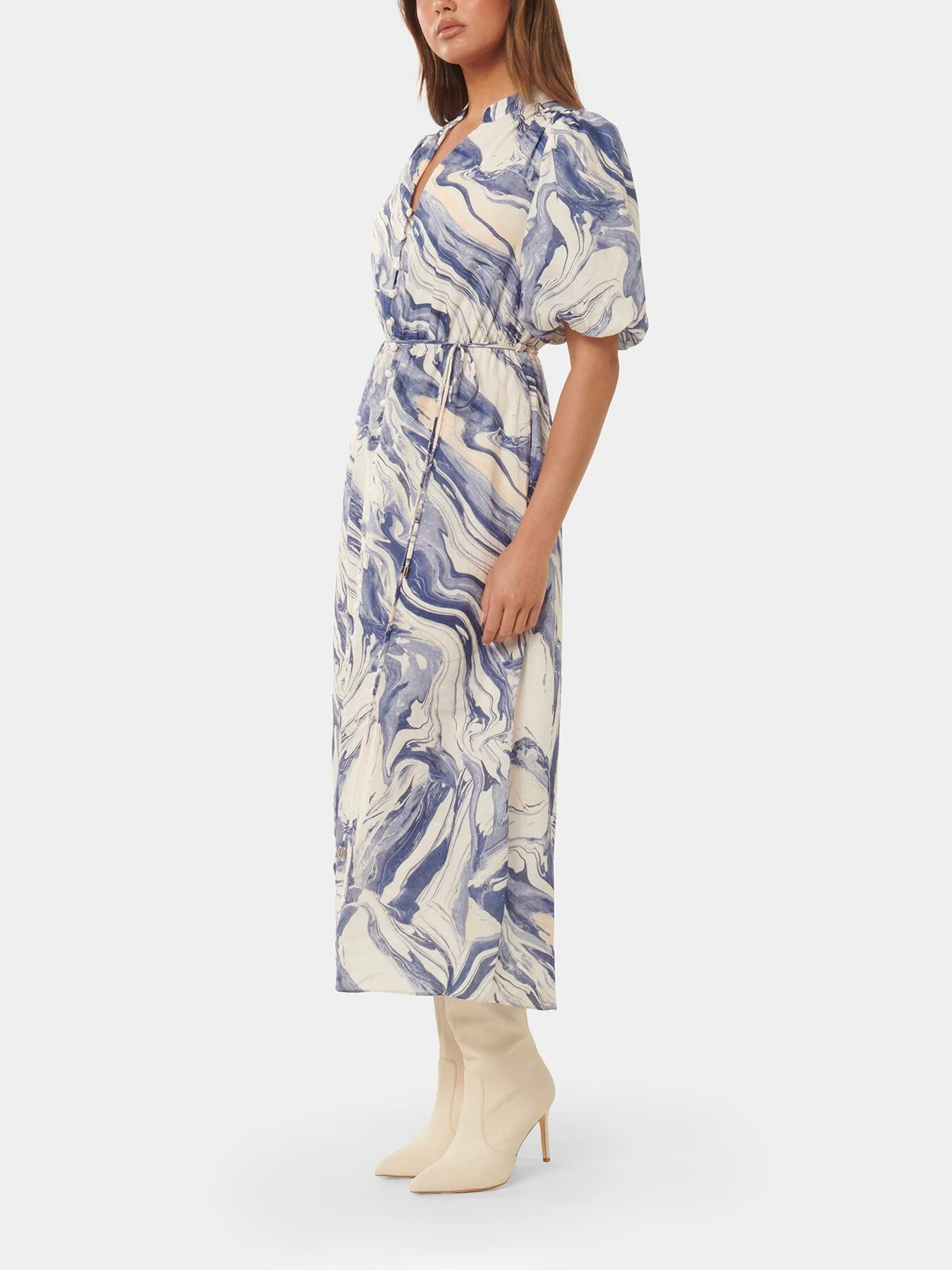 Loren Puff Sleeves Midi Dress - Image 4