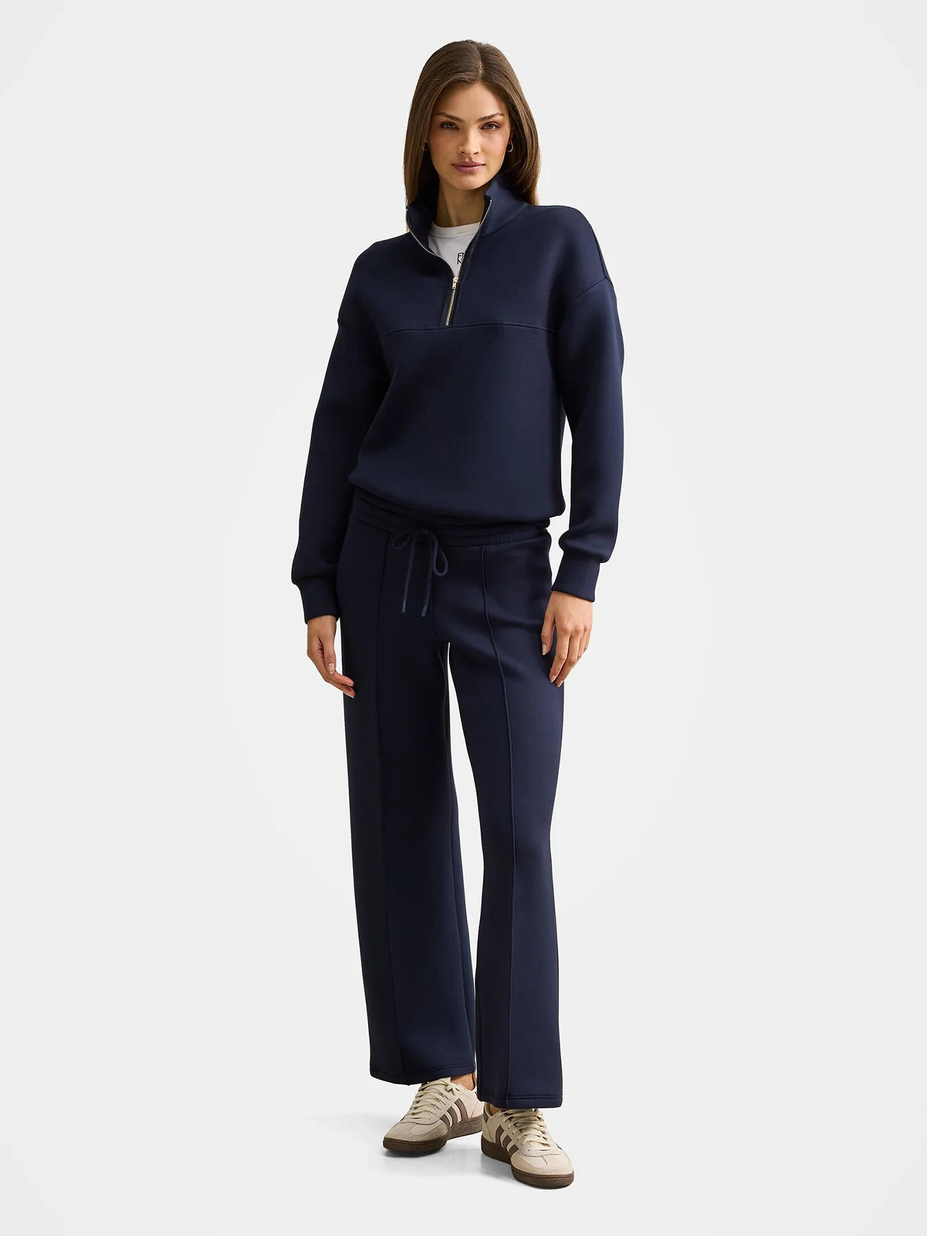 Tiana Wide Leg Track Pants Navy - Image 2