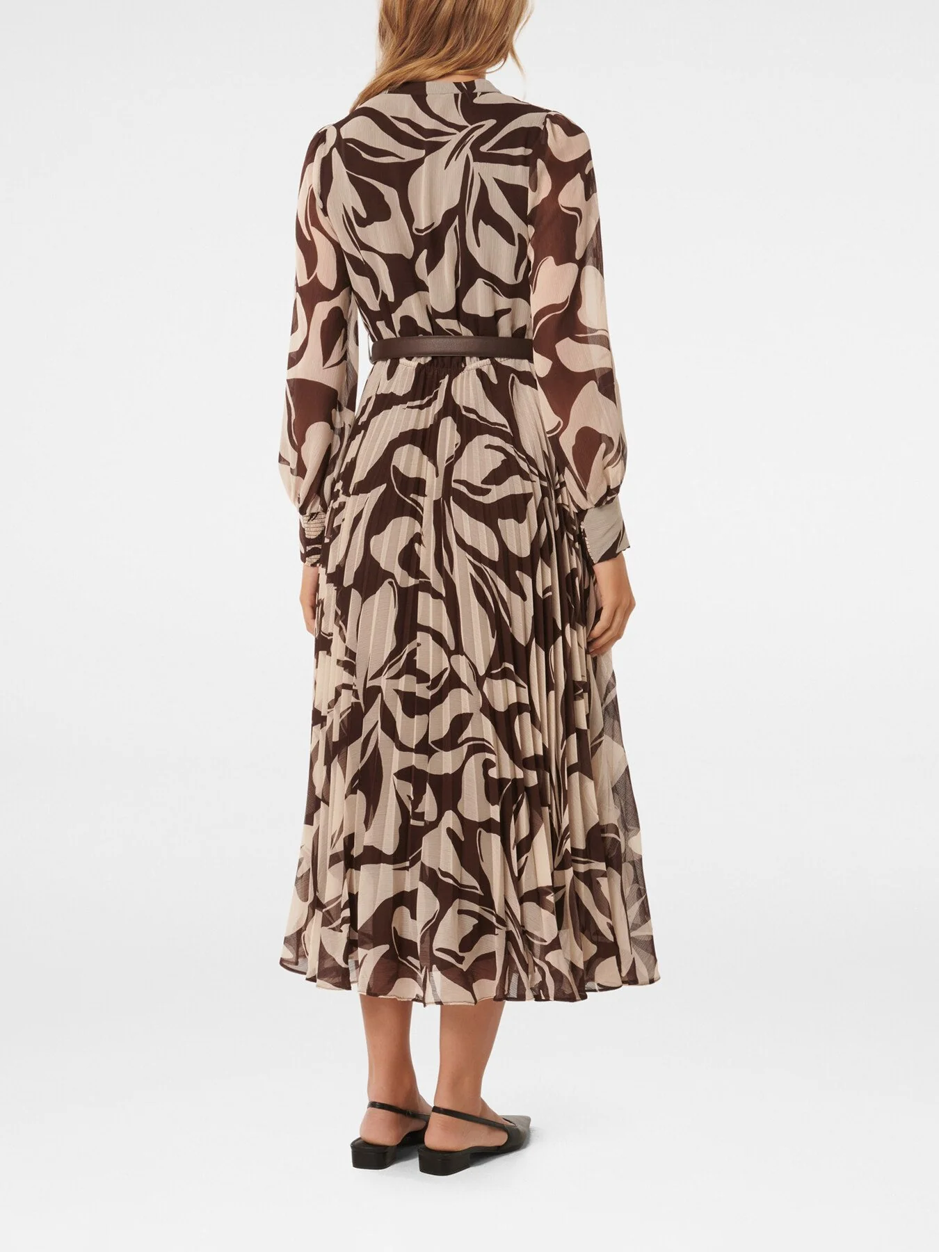Saskia Pleated Wrap Midi Dress - Image 3