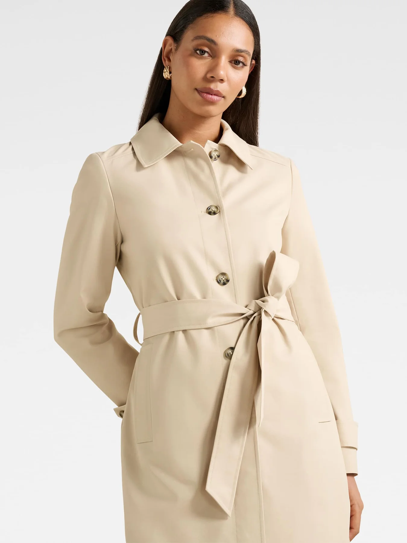 Helen Single Breasted Belted Trench Coat Brown - Image 5