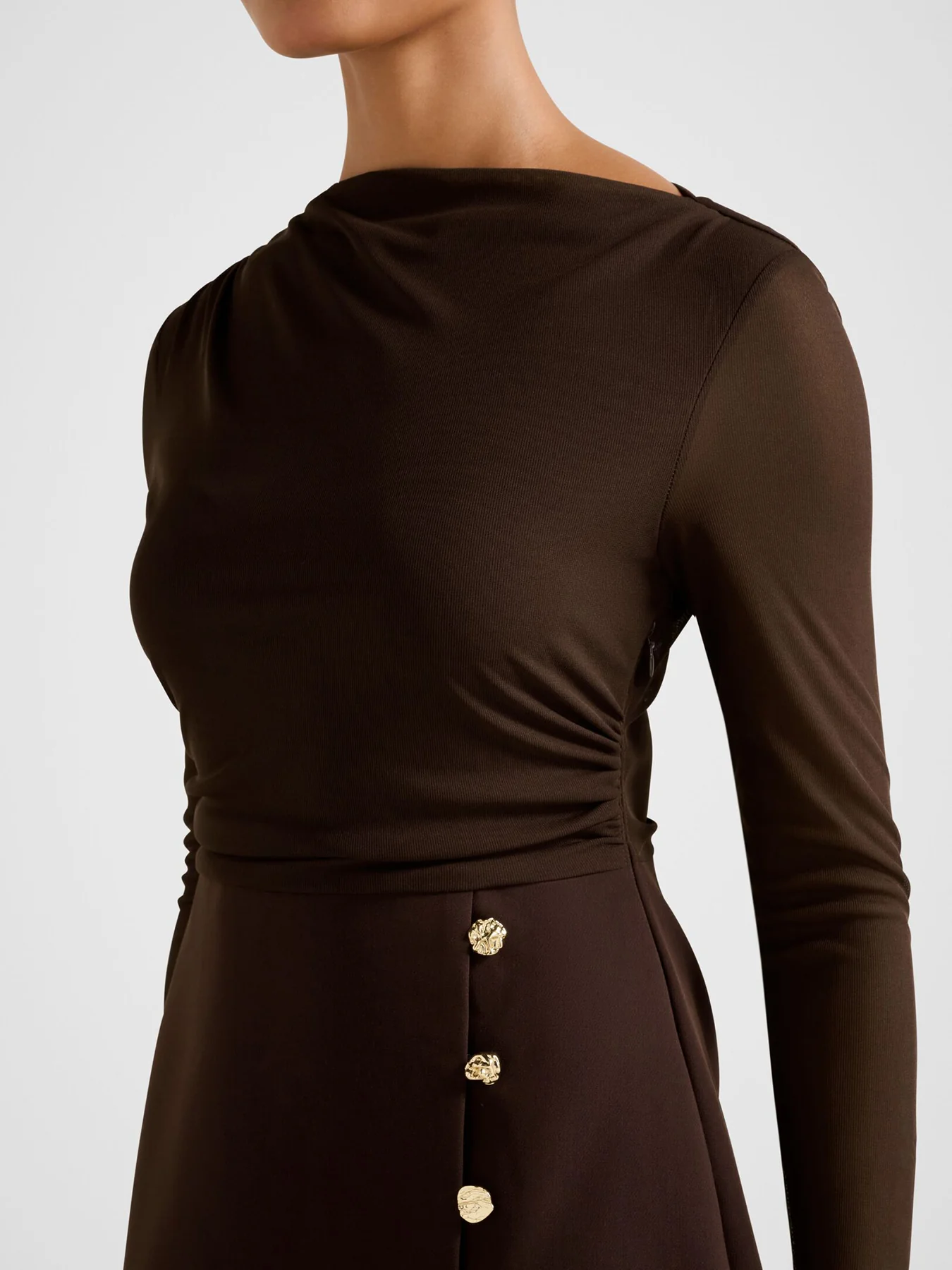 Isadora 2 in 1 Tailored Mini Dress Brown - Image 5