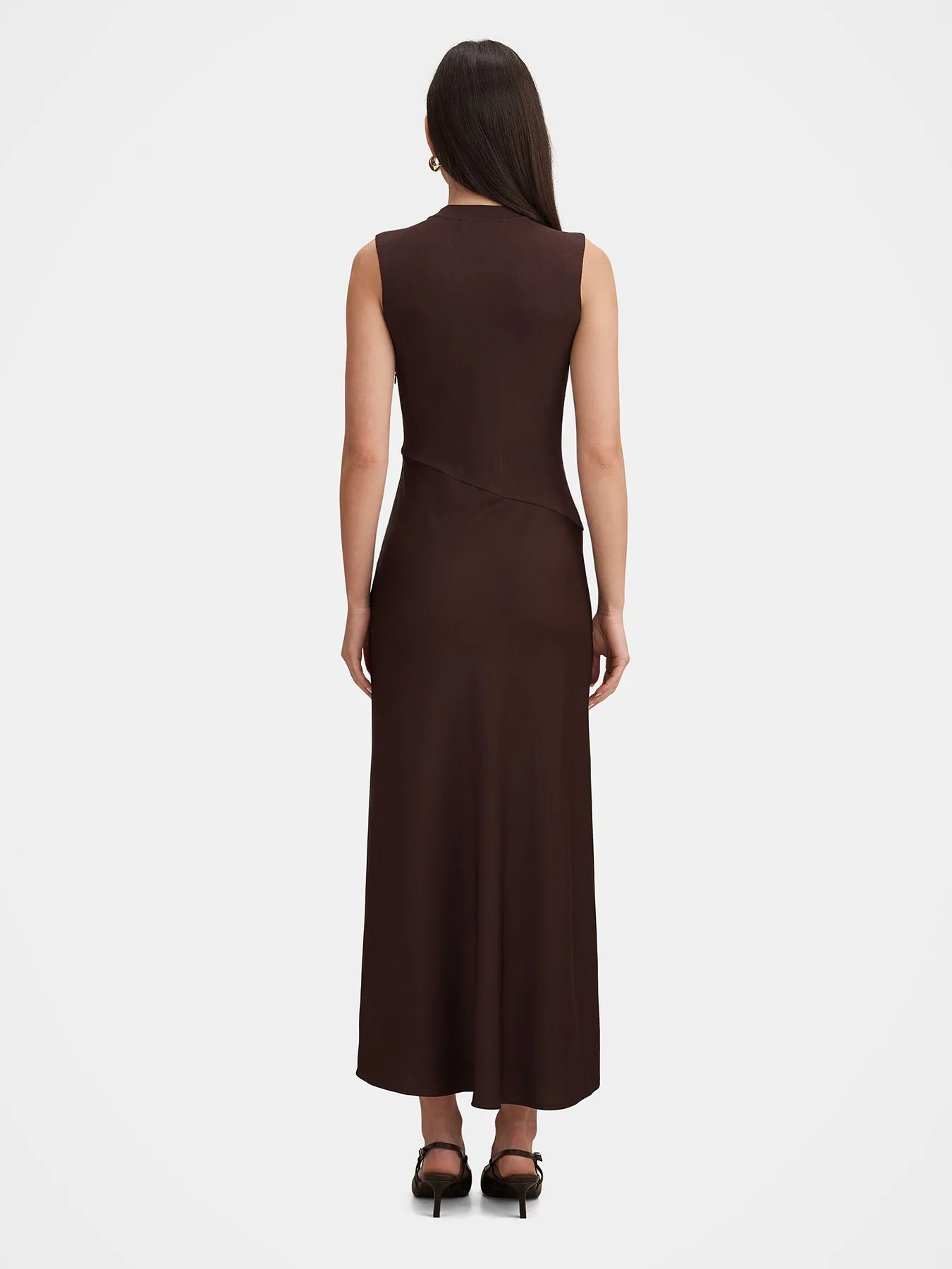 Jayden Satin Midi Dress Brown - Image 5