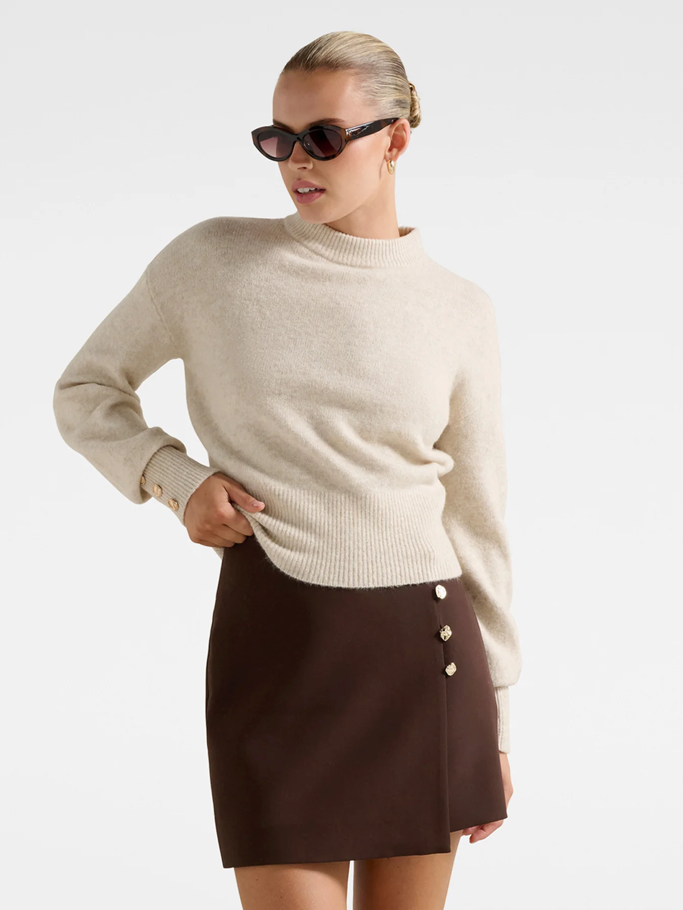 Jinny Button Detailed Wrap Skirt - Image 3