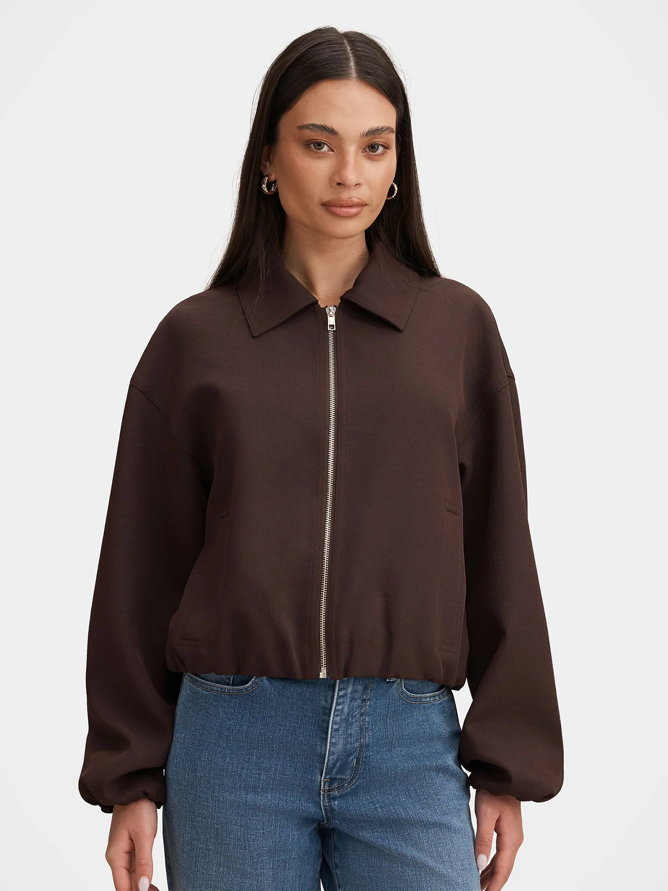Lana Twill Jacket Brown - Image 3