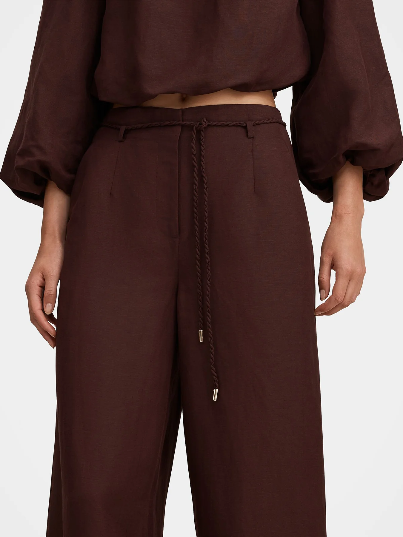 Myla Wide Leg Trousers Brown - Image 4