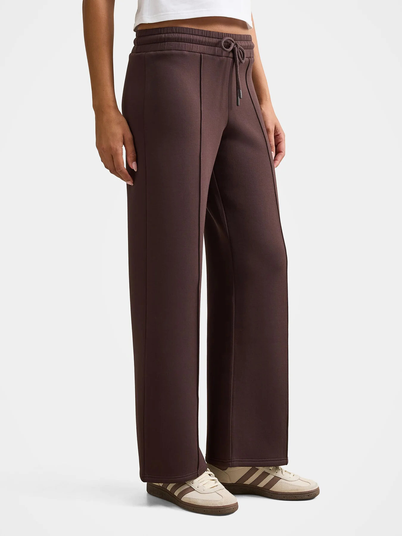 Tiana Wide Leg Track Pants Dark Chocolate - Image 4