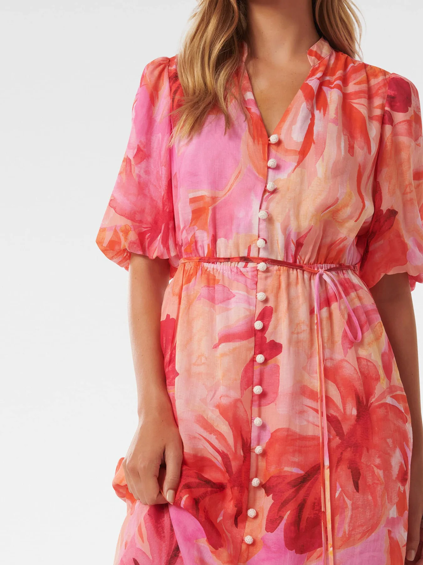 Loren Puff Sleeve Midi Dress - Image 4