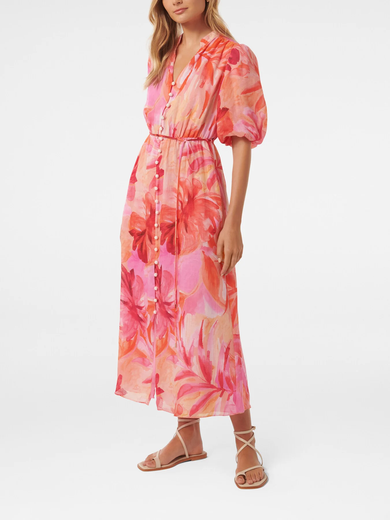 Loren Puff Sleeve Midi Dress - Image 5