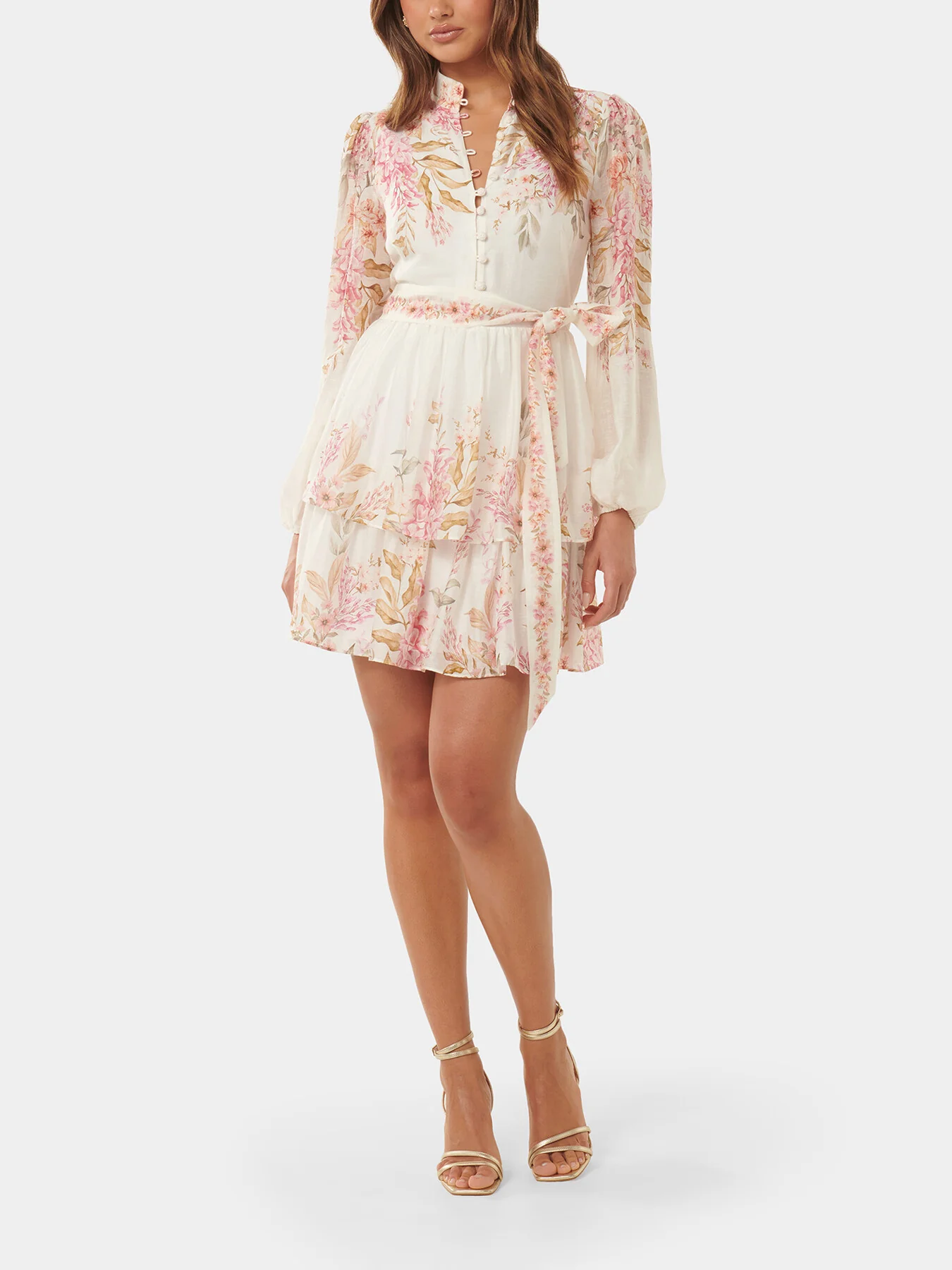 Isla Printed Long Sleeves Mini Dress - Image 2