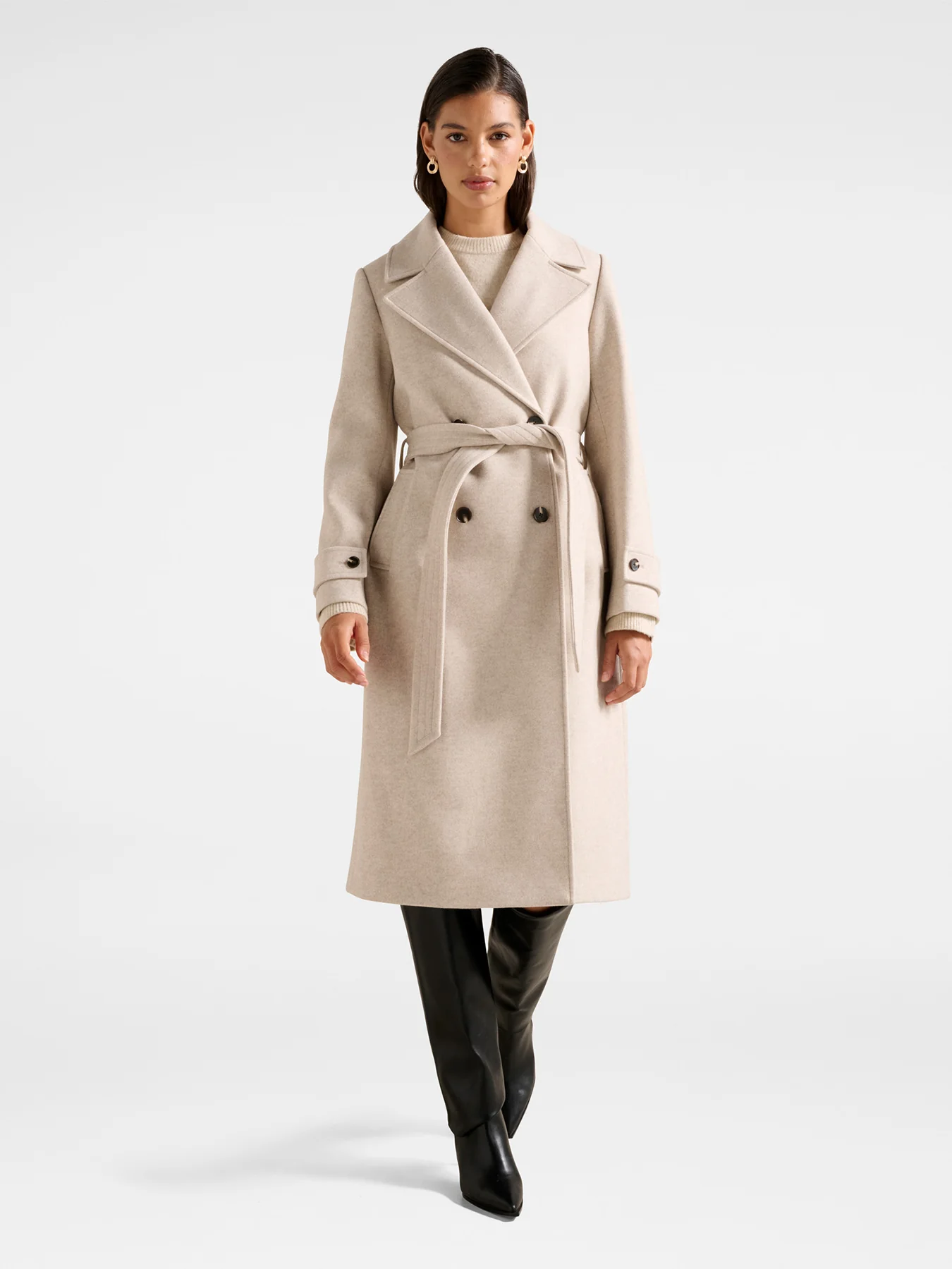 Cara Double Breasted Wrap Coat - Image 3